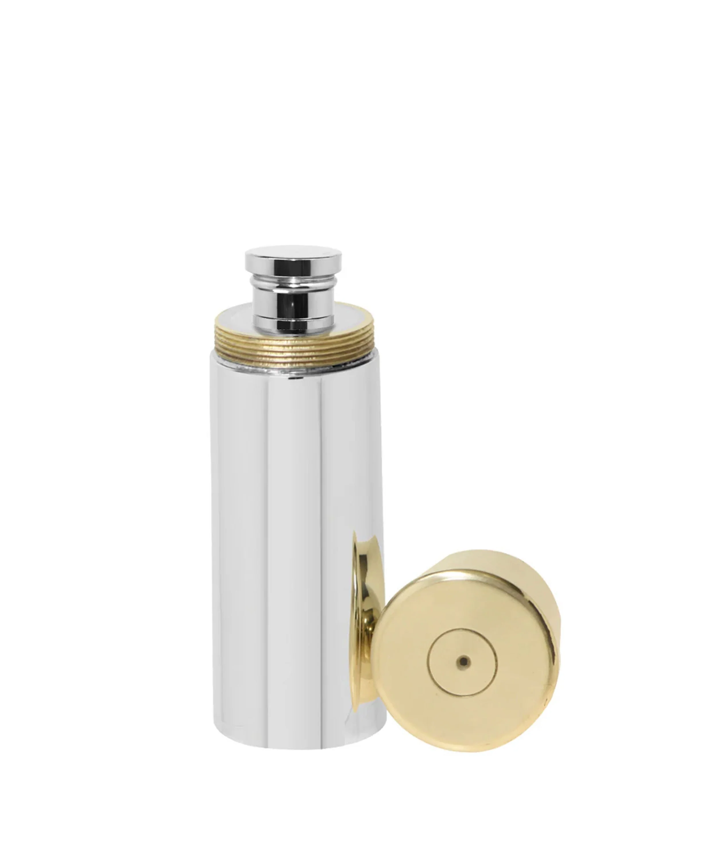 4oz Pewter Shotgun Cartridge Hip Flask With Brass Lid - Image 3