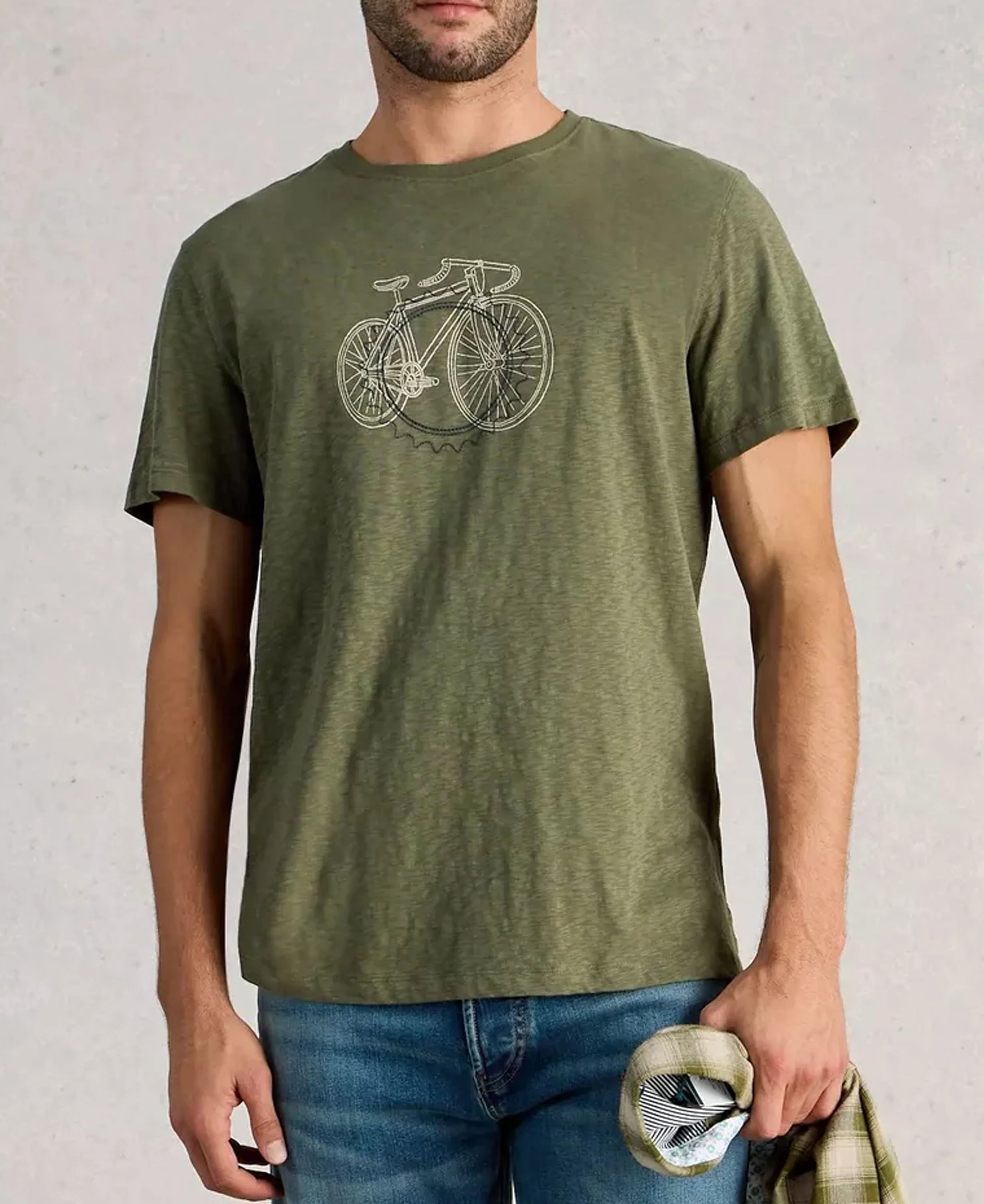Abersoch Cogs Graphic Tee - Green Print - Image 2