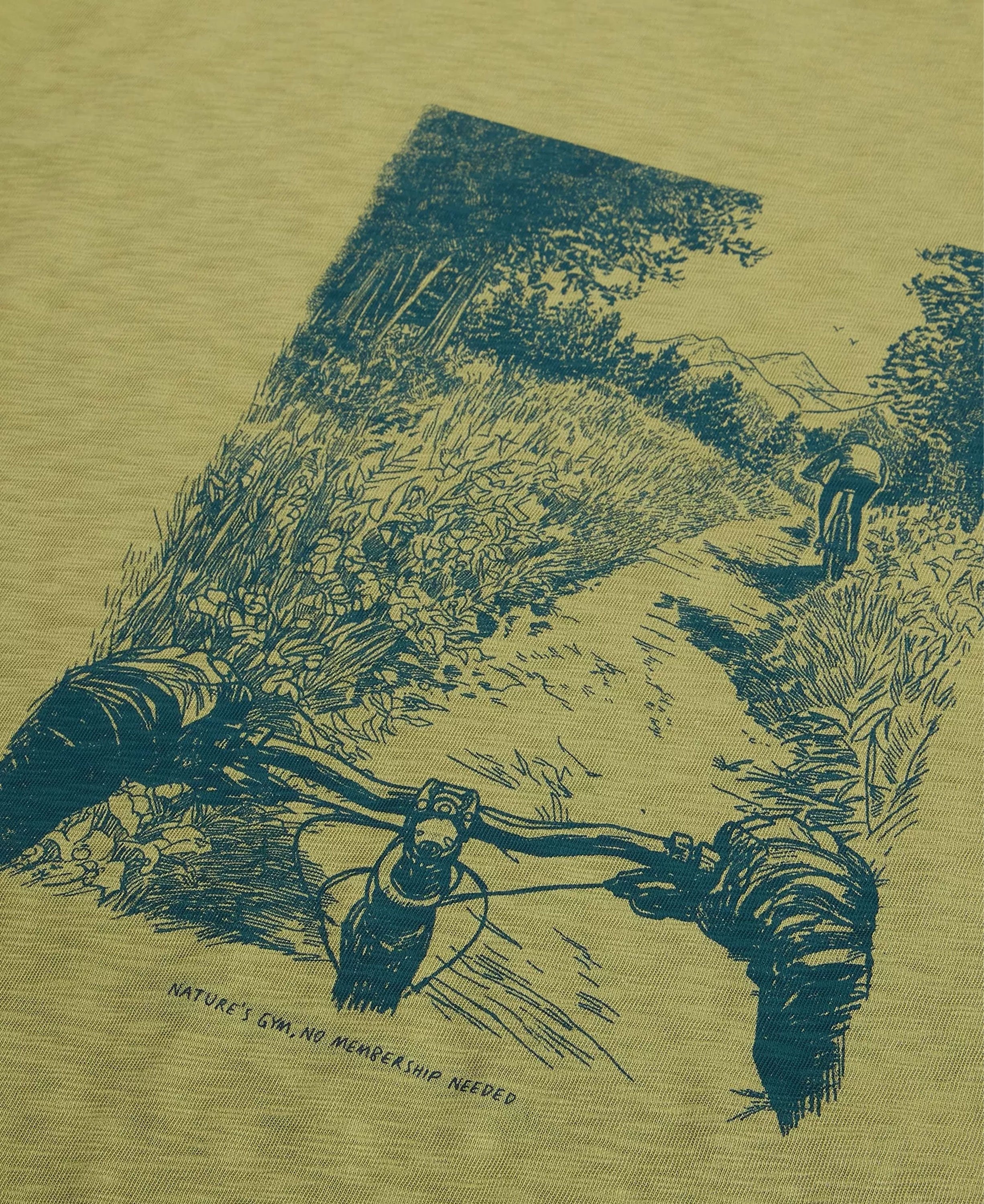 Abersoch Nature Graphic Tee - Green Print - Image 5