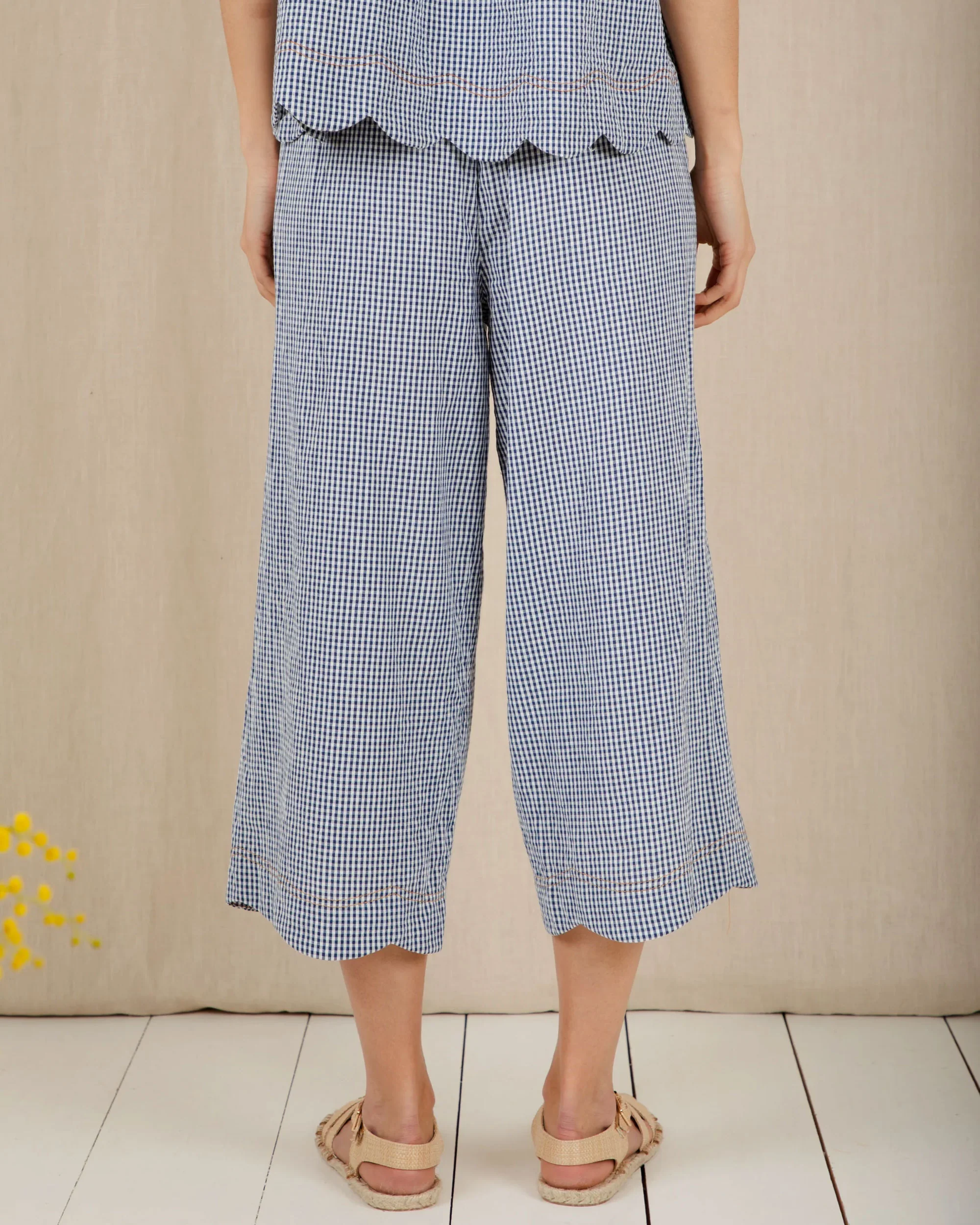 Aide Trouser - Navy Gingham - Image 4