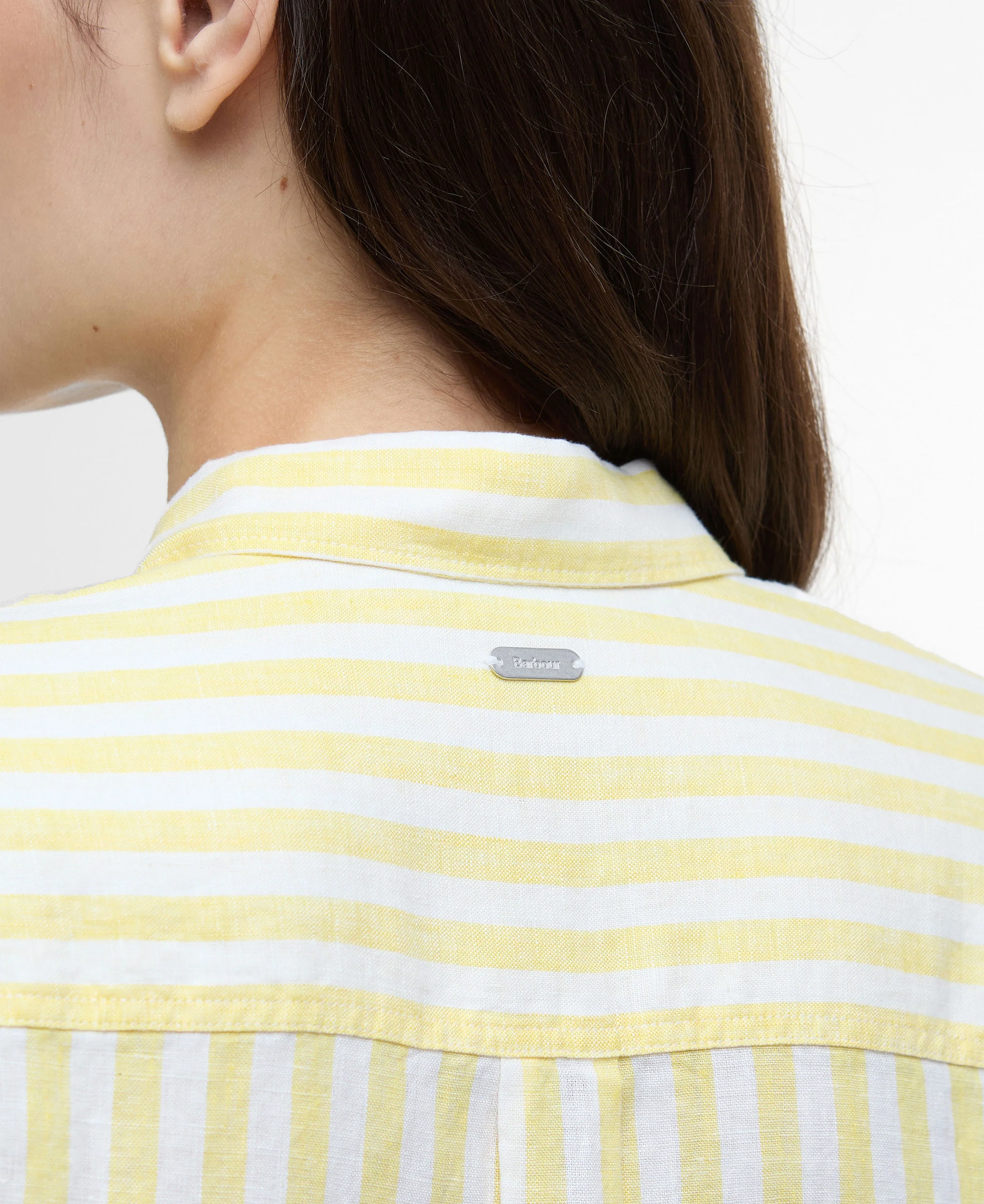 Annie Long Sleeve Linen Shirt - Sunray Yellow Stripe - Image 7