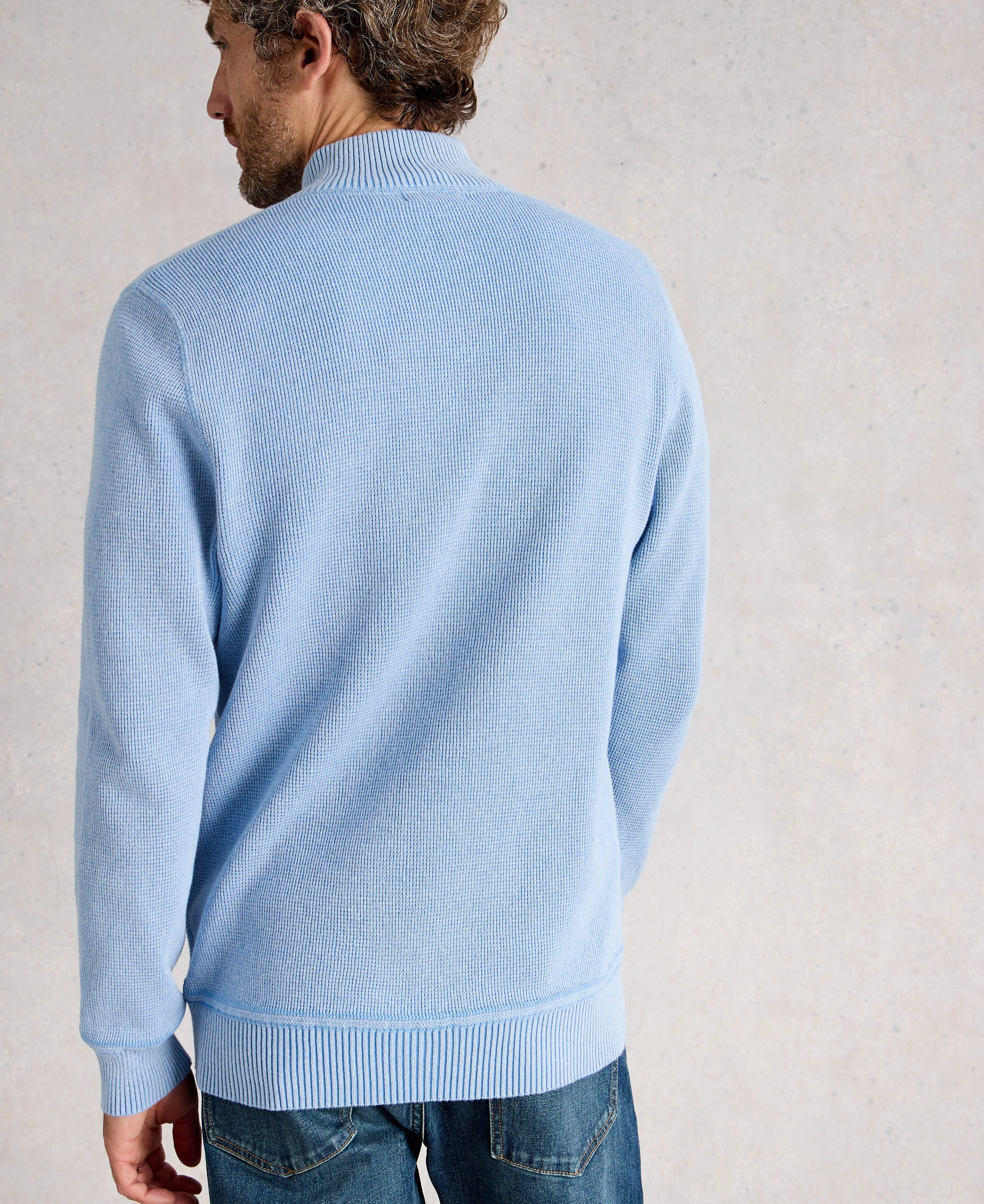 Attadale Funnel Neck Jumper - Light Blue - Image 3
