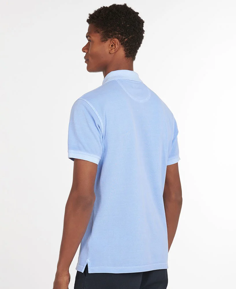 Washed Sports Polo Shirt - Sky - Image 3