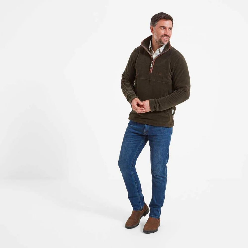 Berkeley 1/4 Zip Fleece - Dark Olive - Image 5