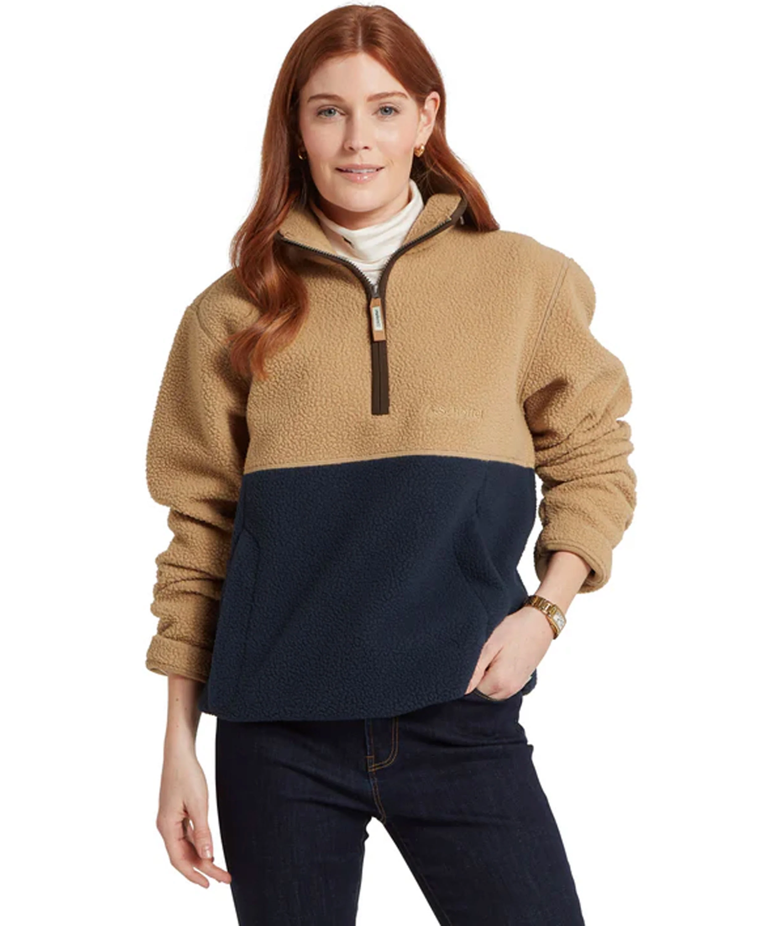 Berkeley Retro Fleece - True Navy/Tan - Image 3