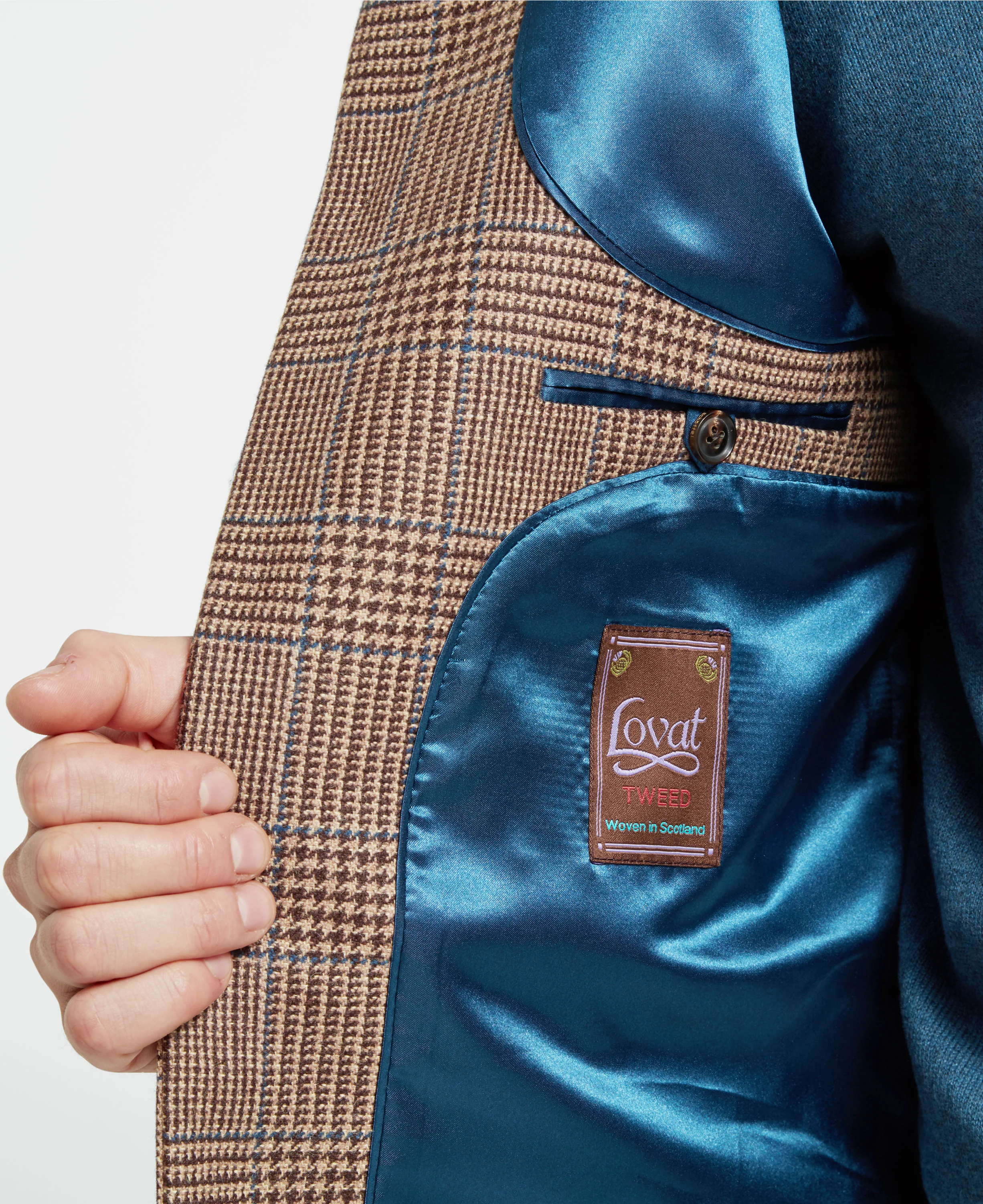 Berwick Nehru Tweed Waistcoat - Hawick Tweed 6803 - Image 5