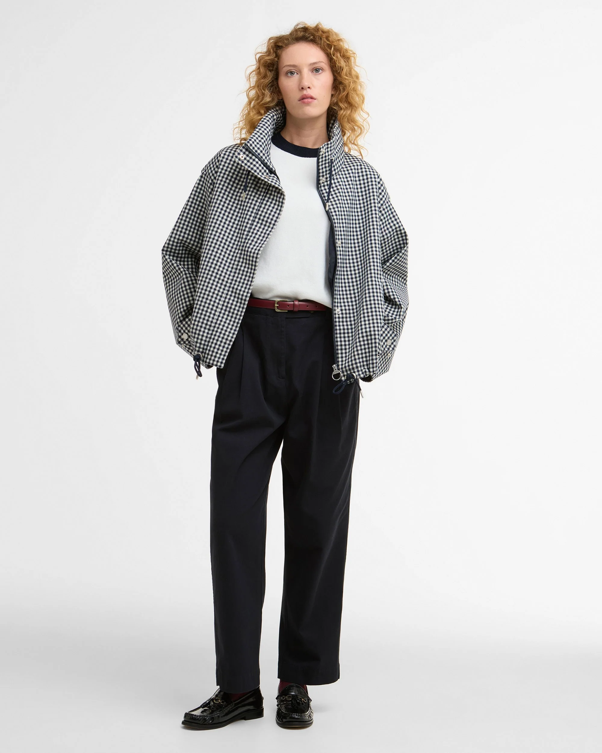 Bronwyn Check Showerproof Jacket - Navy Gingham - Image 3