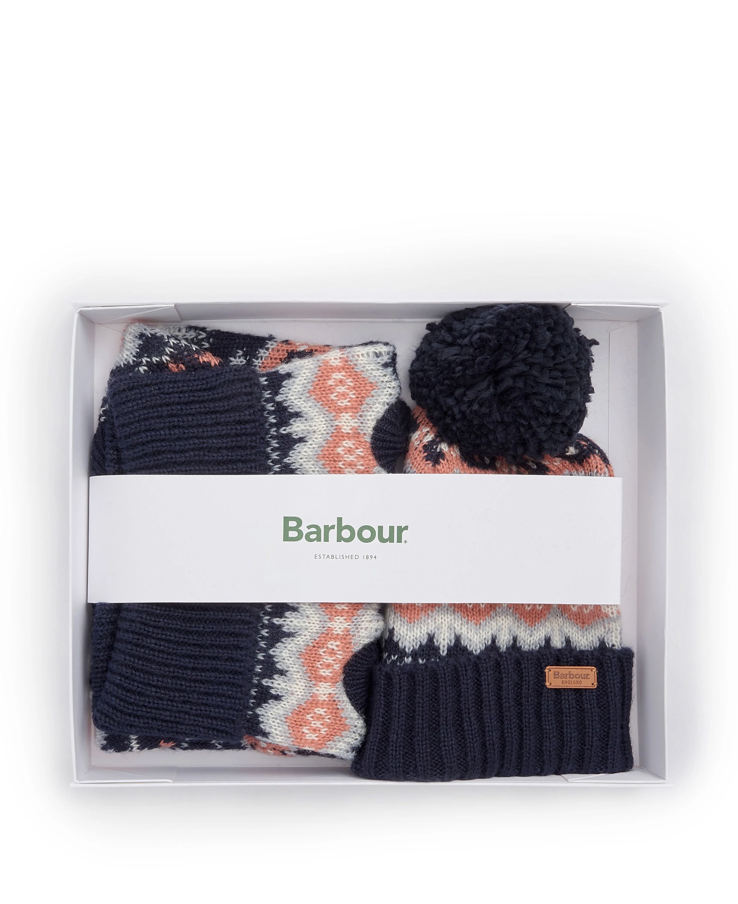 Case Fairisle Dog Gift Set - Pink/Navy - Image 2