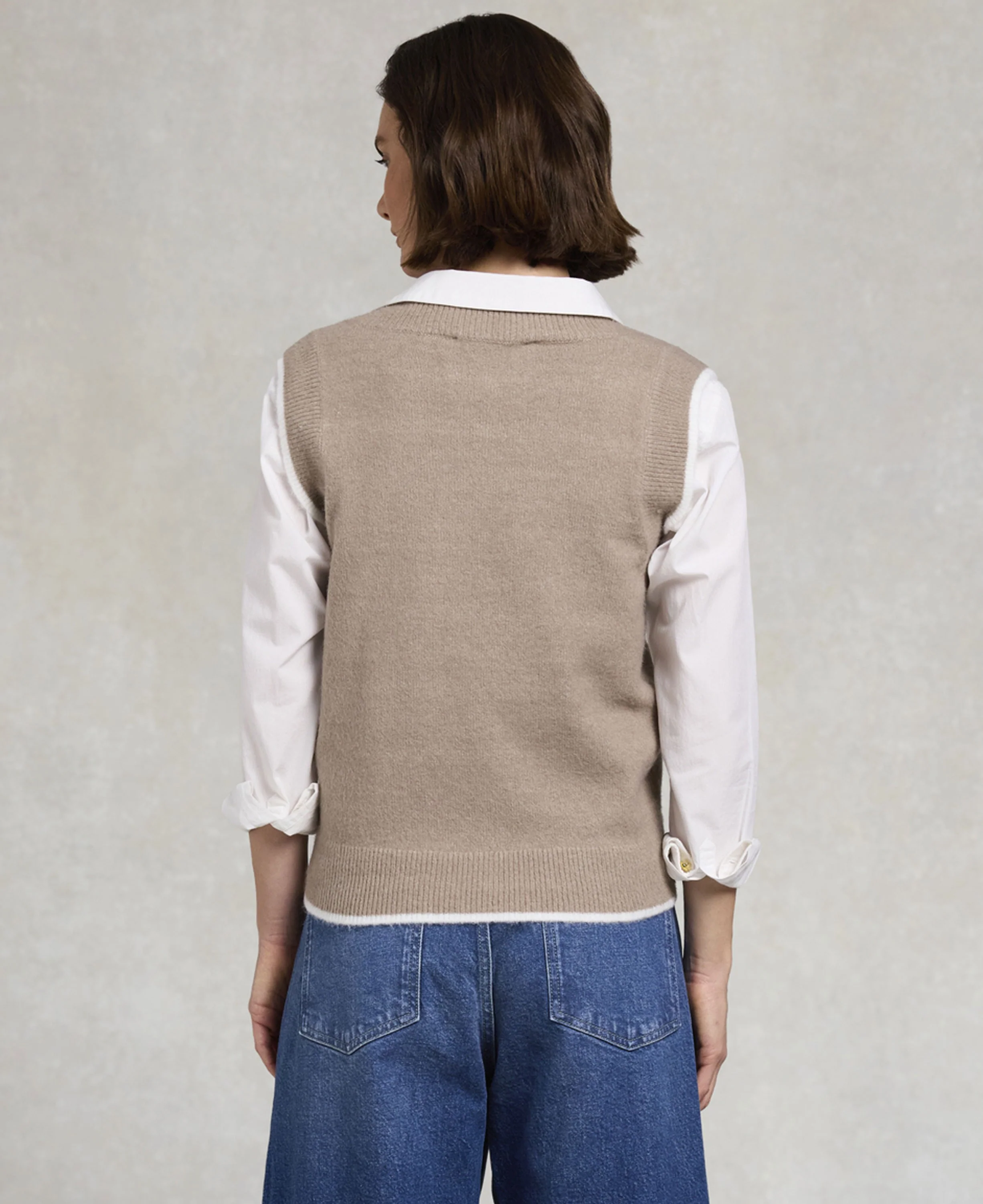 Cecilia Knitted V-Neck Tank - Porcini - Image 5