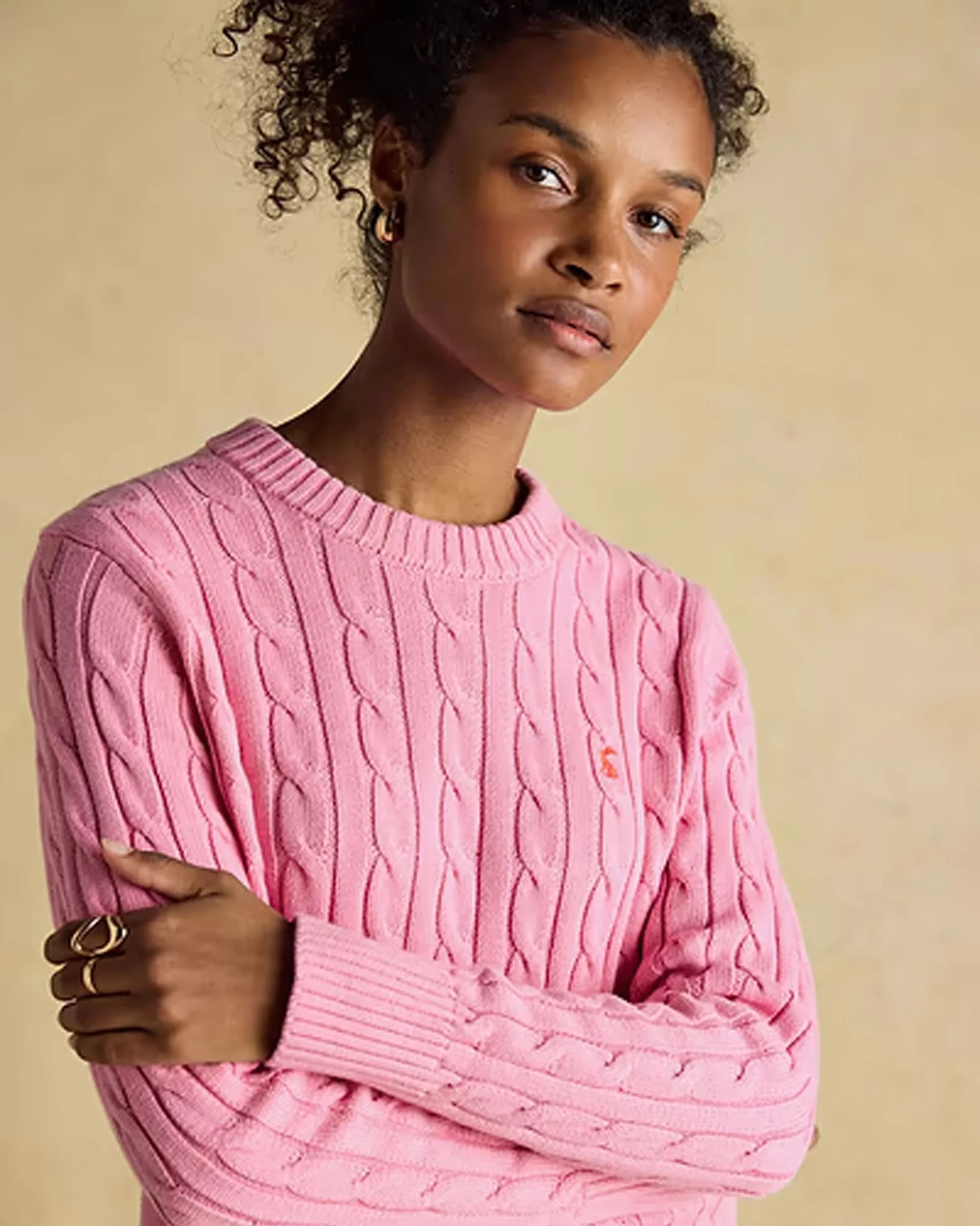 Classic Cable Jumper - Pink - Image 5