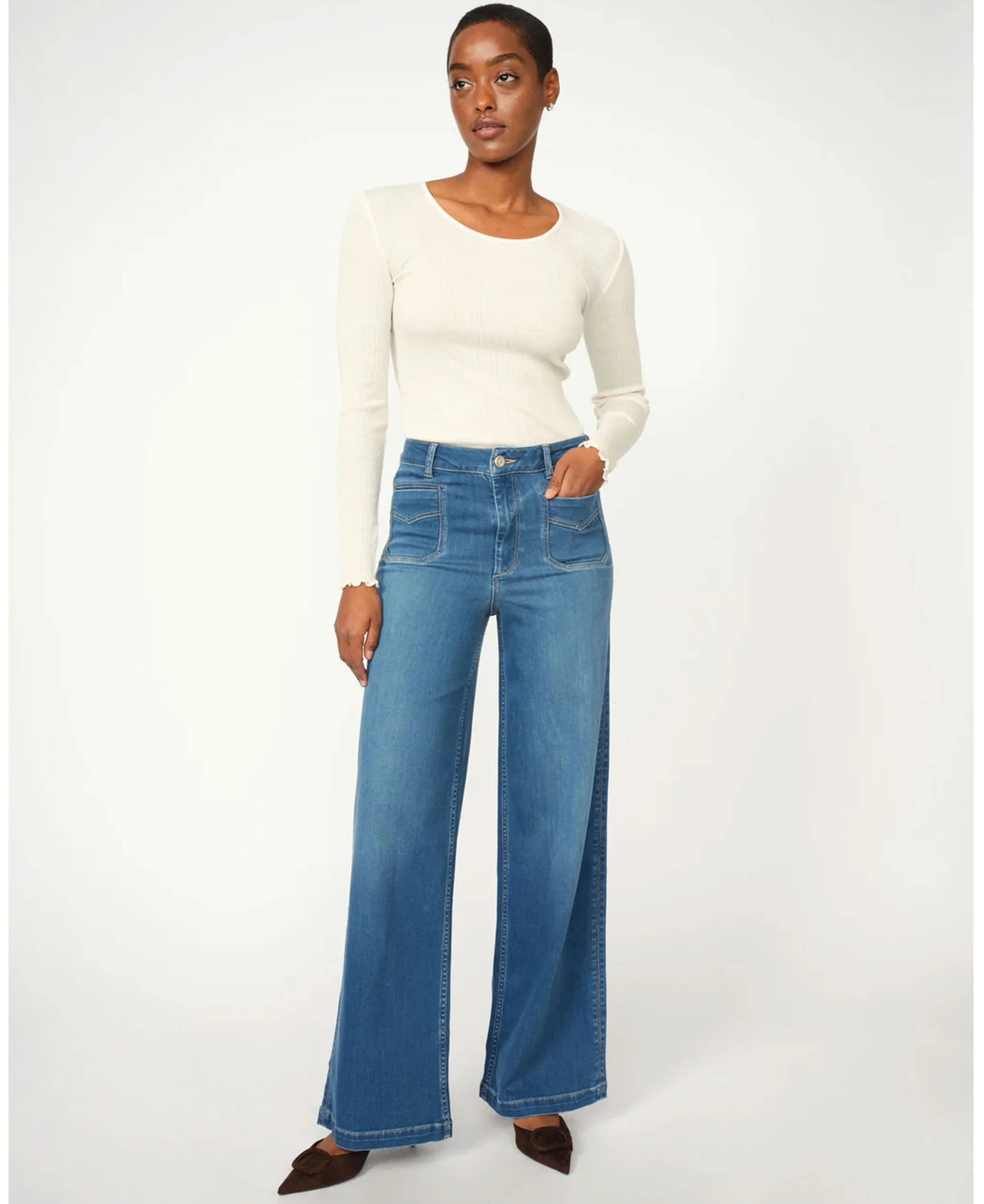 Colette Deluxe Jeans - Mid Blue - Image 3