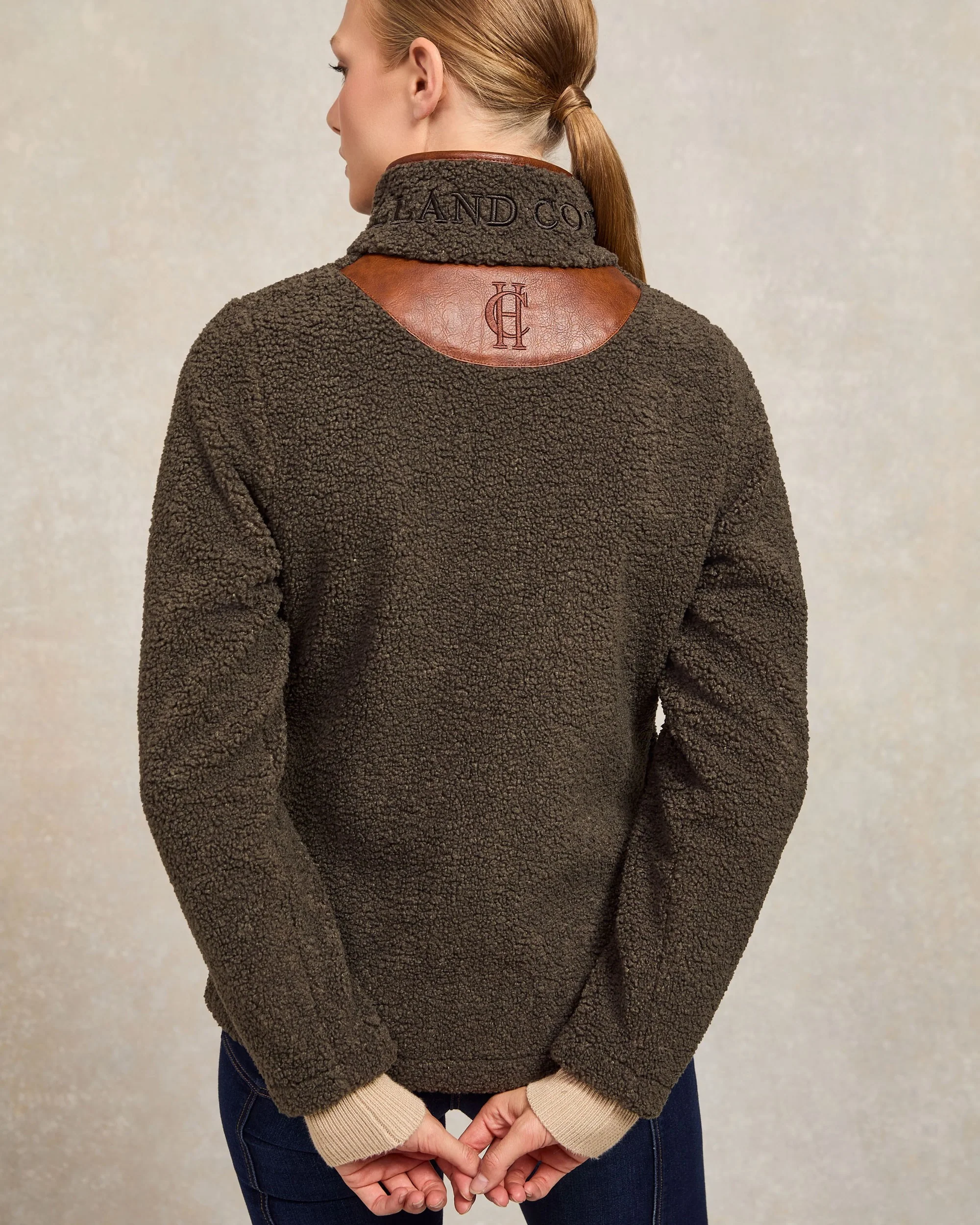 Country Fleece Jacket - Khaki Borg - Image 4