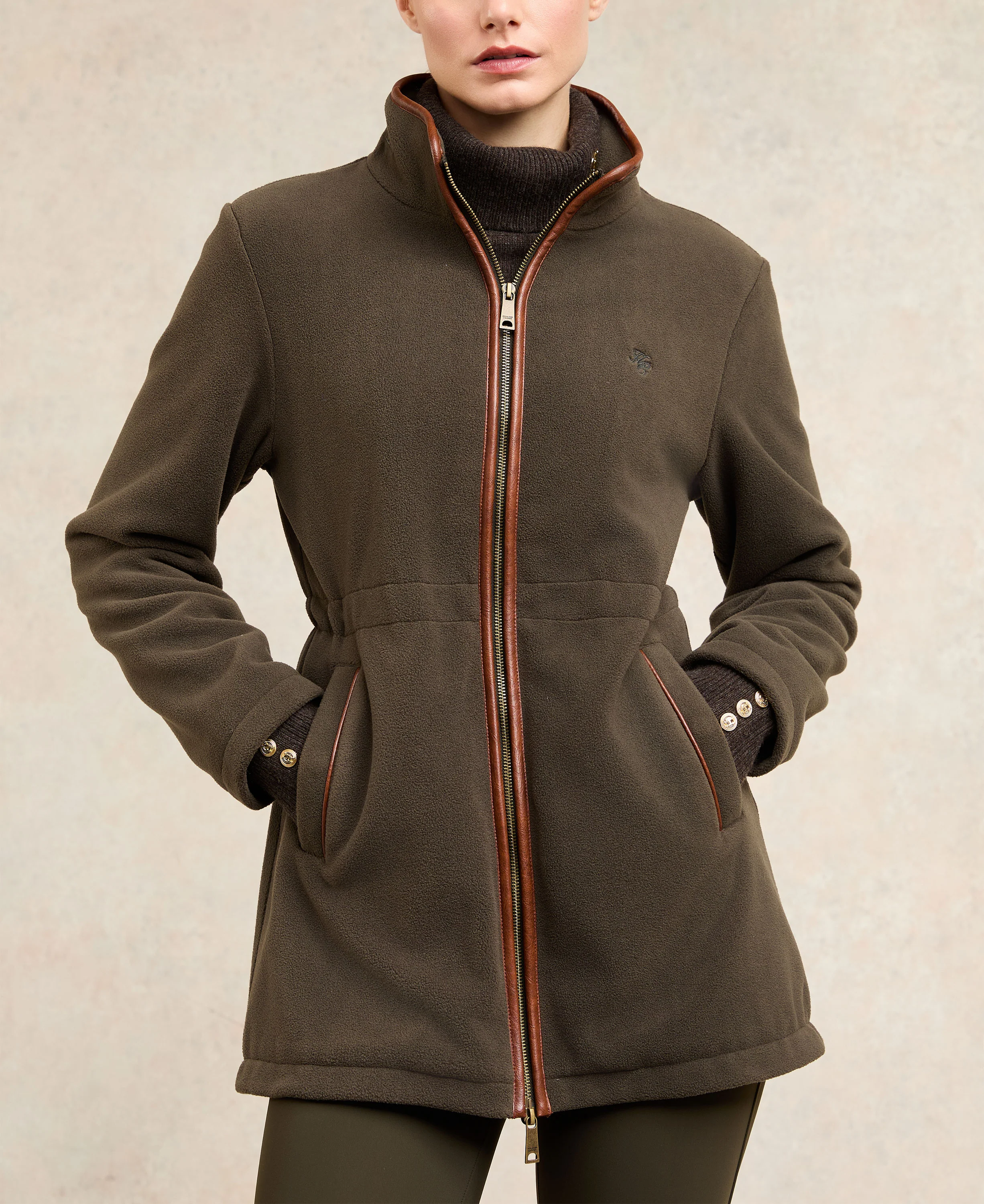 Country Longline Fleece - Khaki - Image 2