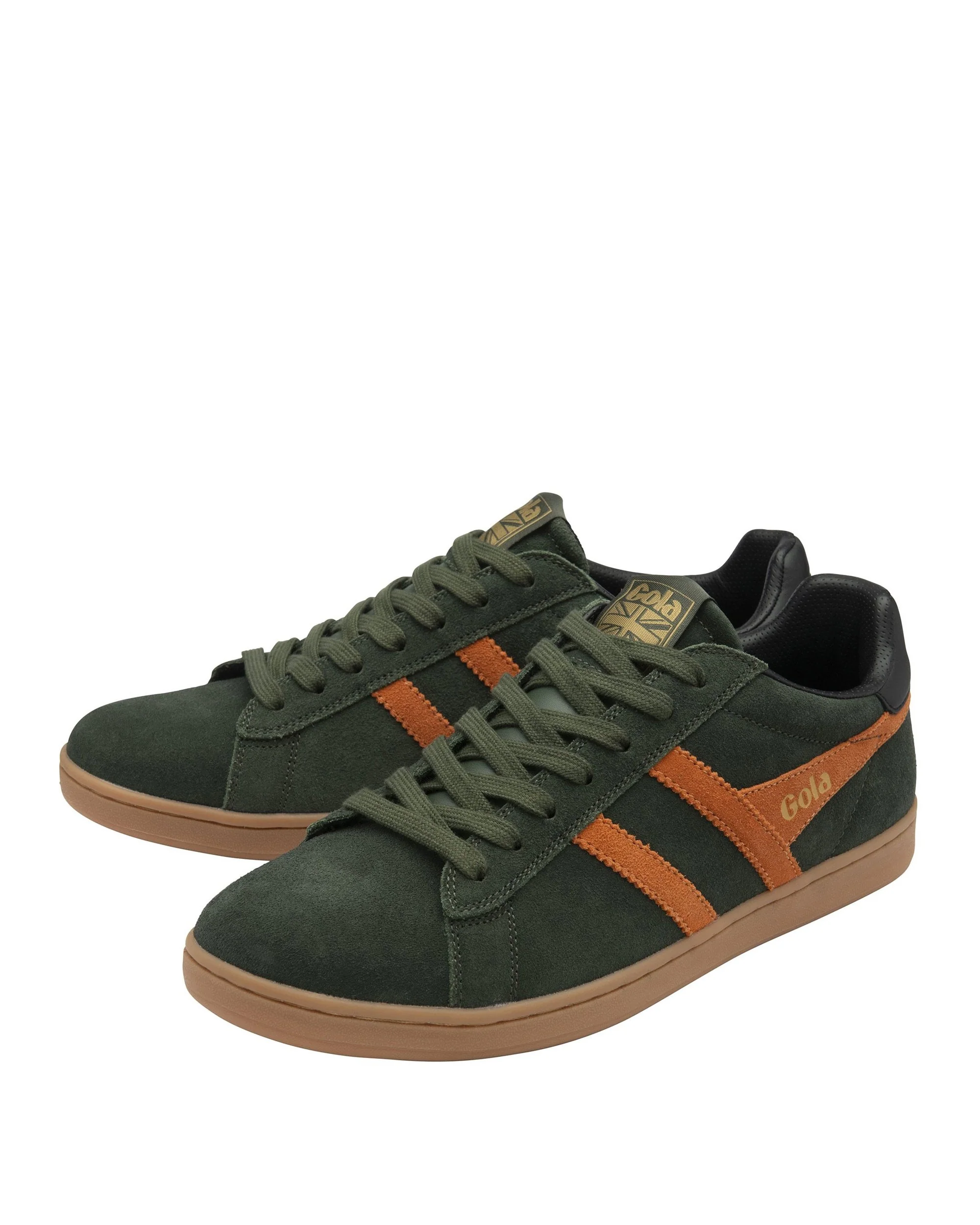 Equipe II Suede Trainer - Dark Khaki/Moody Orange/Black - Image 2