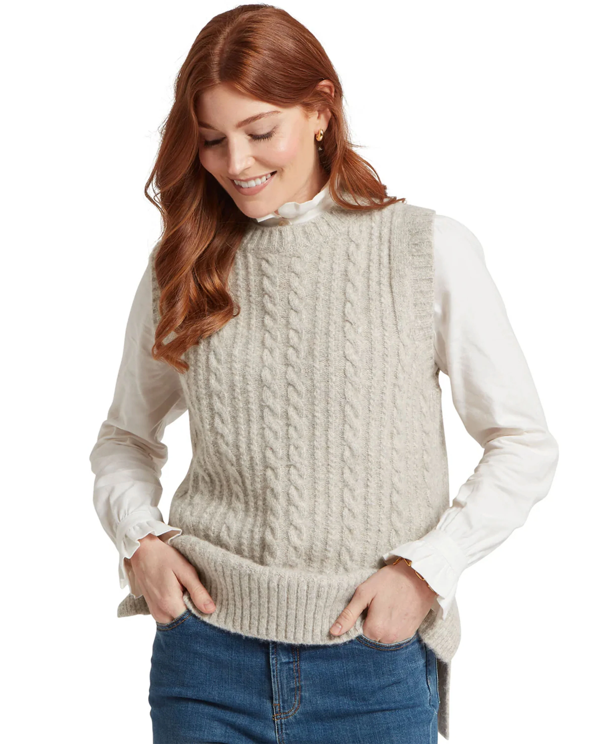 Evie Sleeveless Jumper - Cobblestone - Image 2