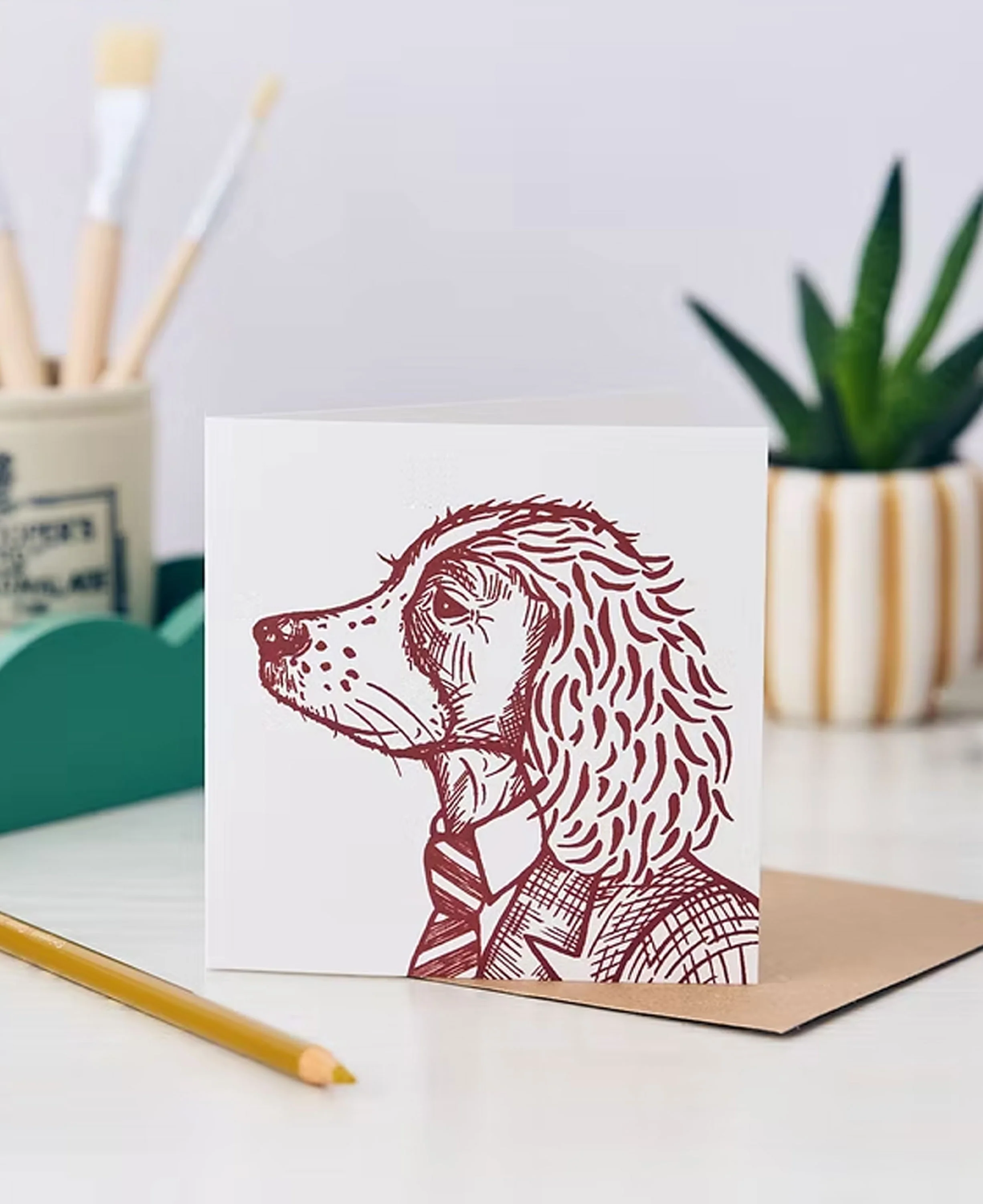 Finn Spaniel Greetings Card - Cinnamon Brown - Image 2
