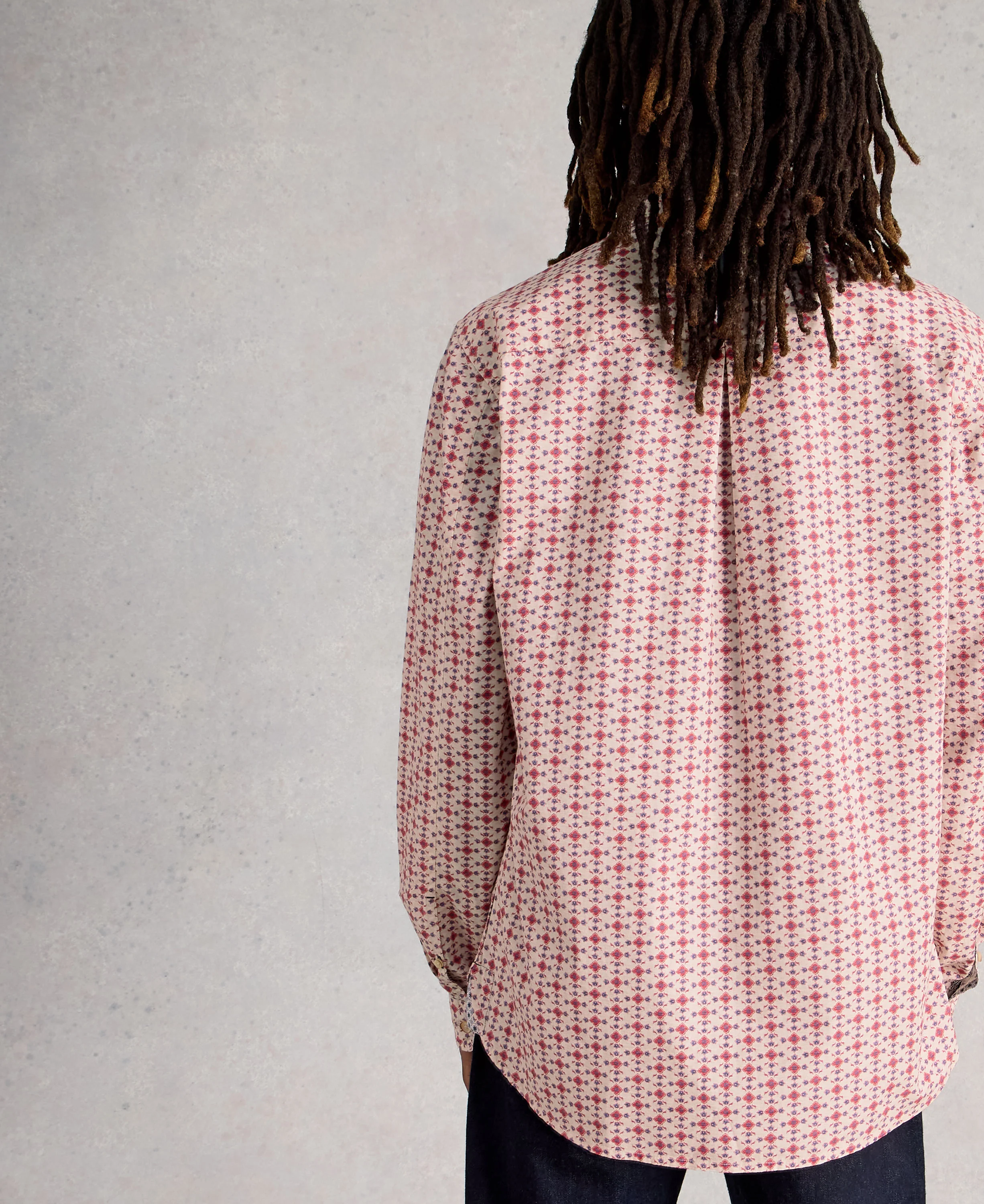 Finsbury Folk Geo Print Shirt - Red Print - Image 4