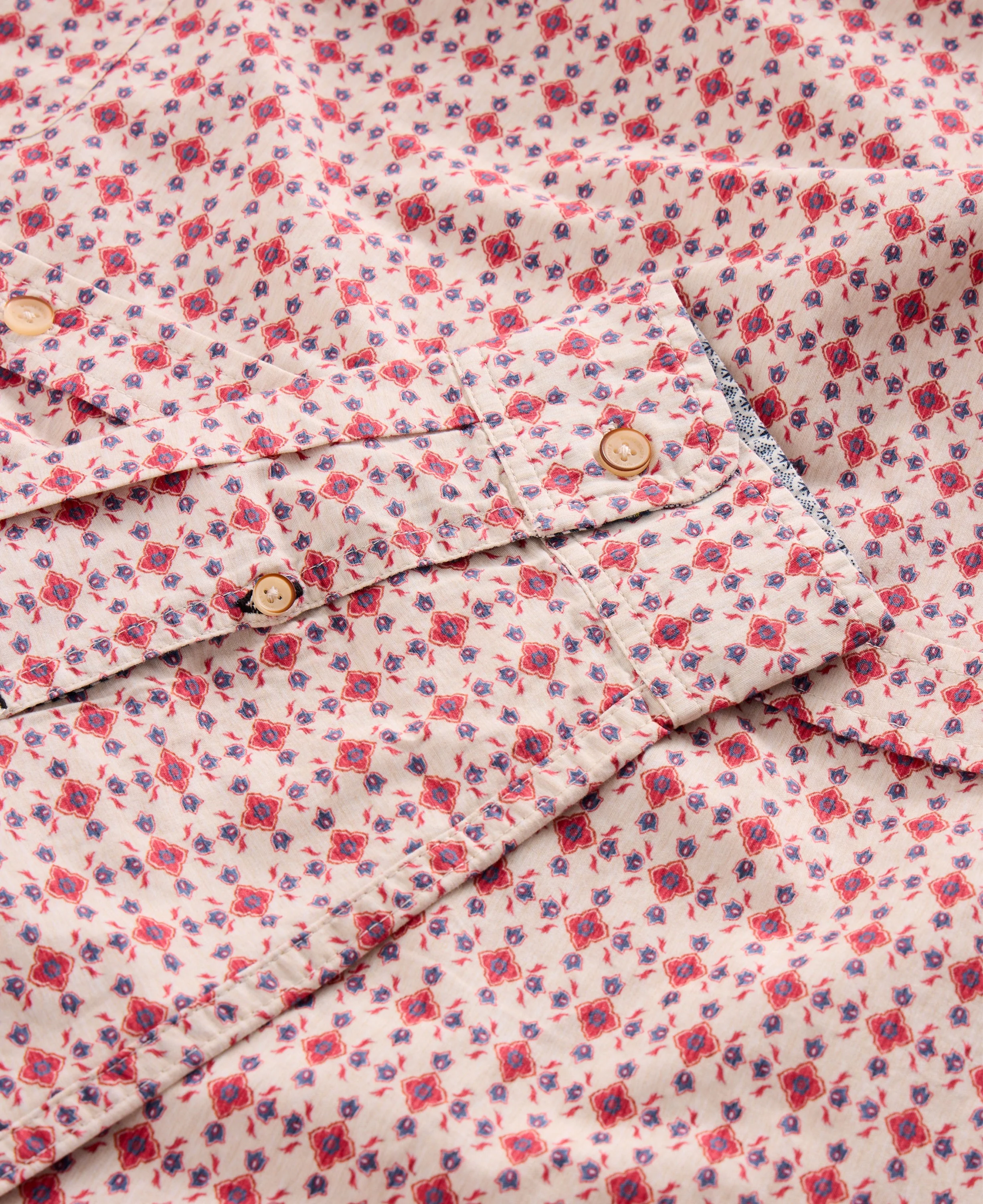 Finsbury Folk Geo Print Shirt - Red Print - Image 6