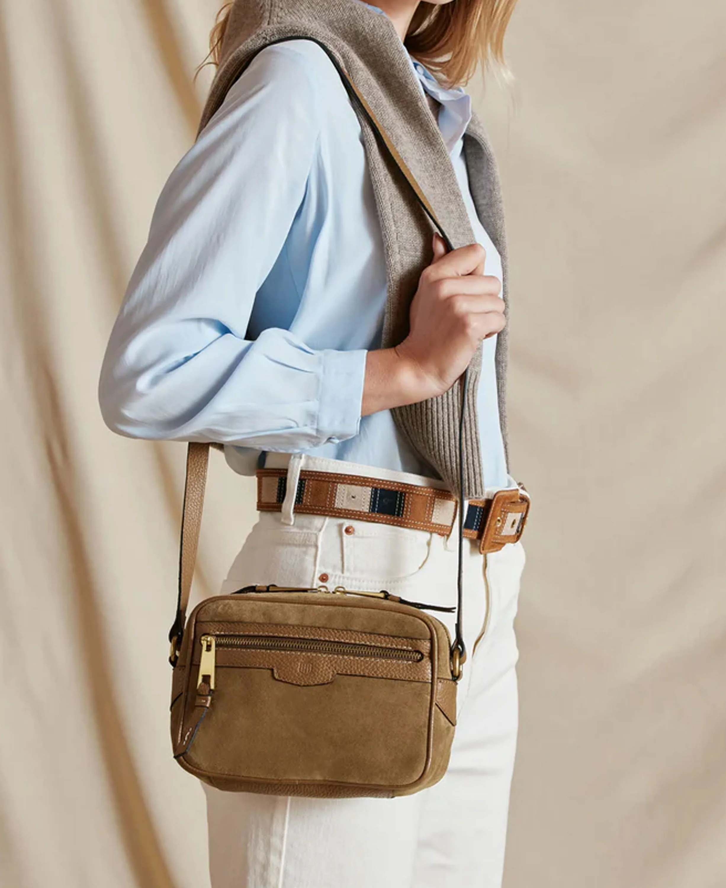 Fulham Cross Body Bag Suede - Tan - Image 2