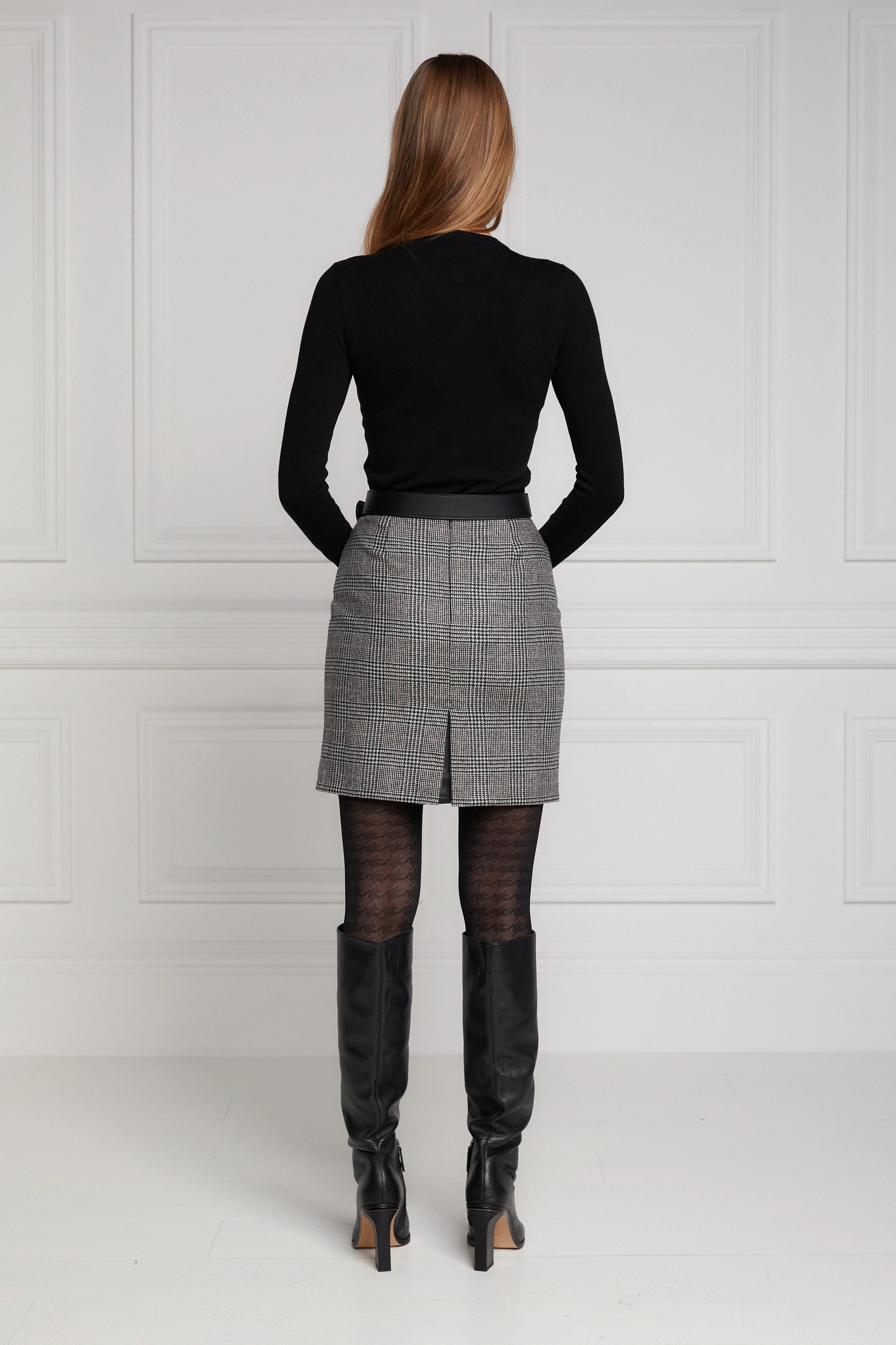 Buttoned Knit Crew Neck - Black - Image 5