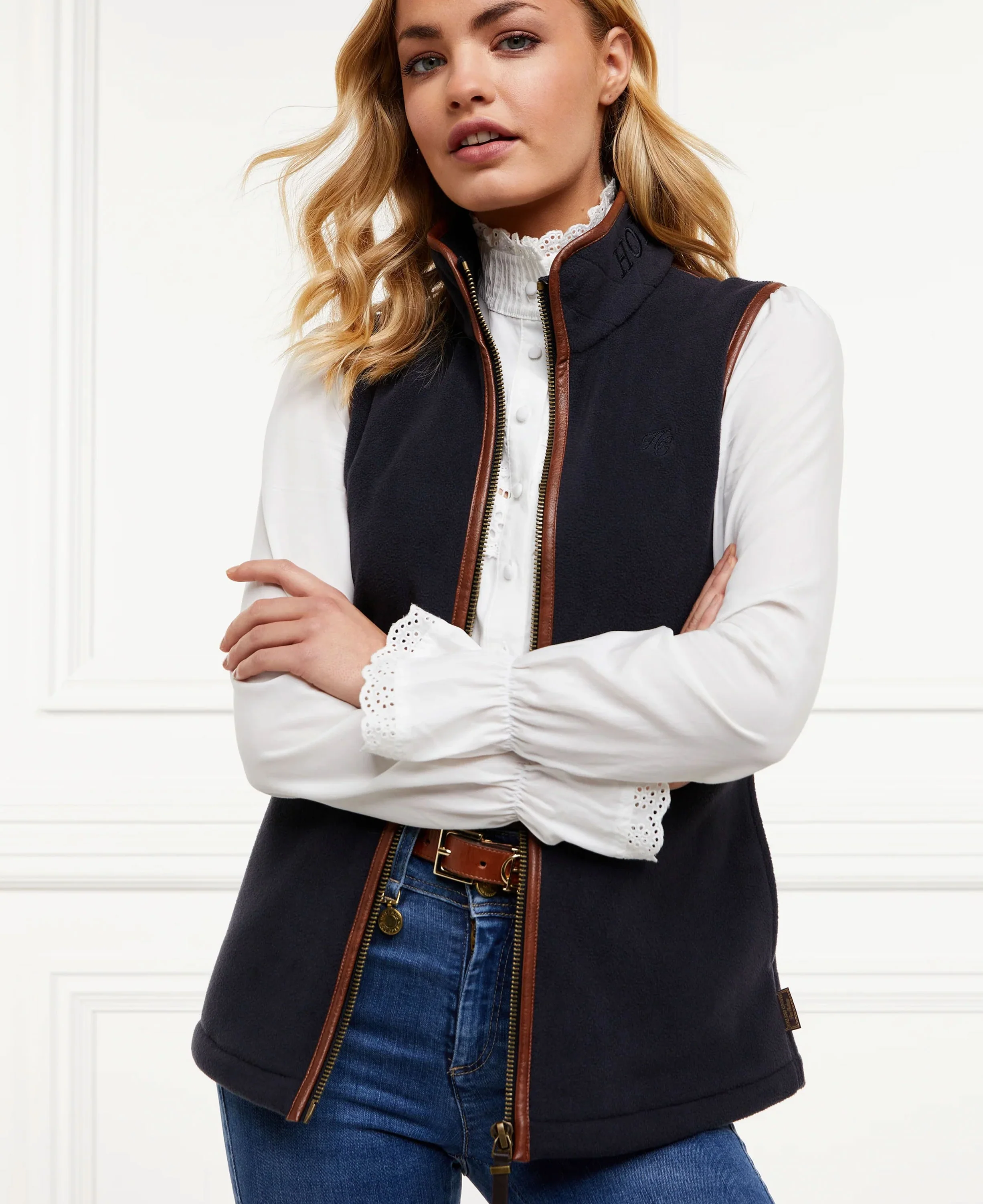 Country Fleece Gilet - Ink Navy - Image 2