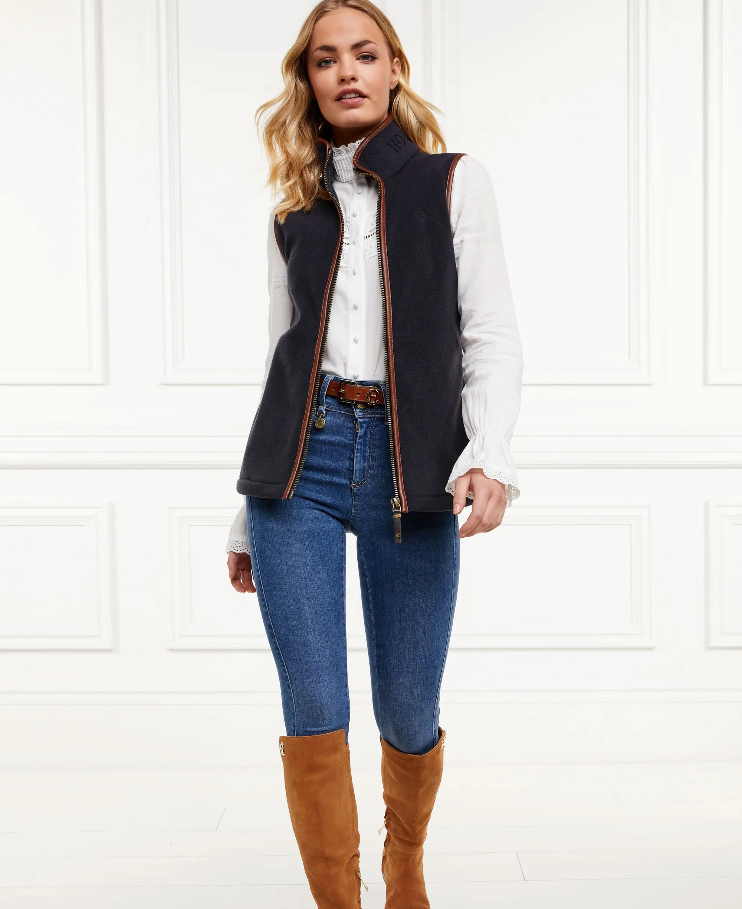 Country Fleece Gilet - Ink Navy - Image 3