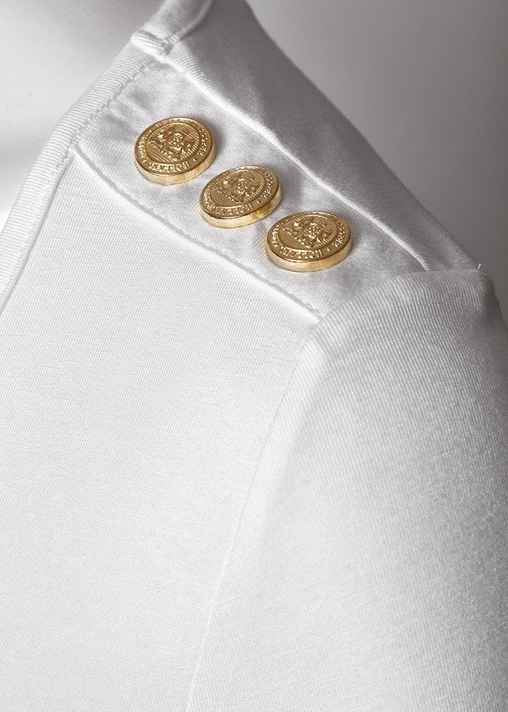 Long Sleeve V-Neck Tee - White - Image 6
