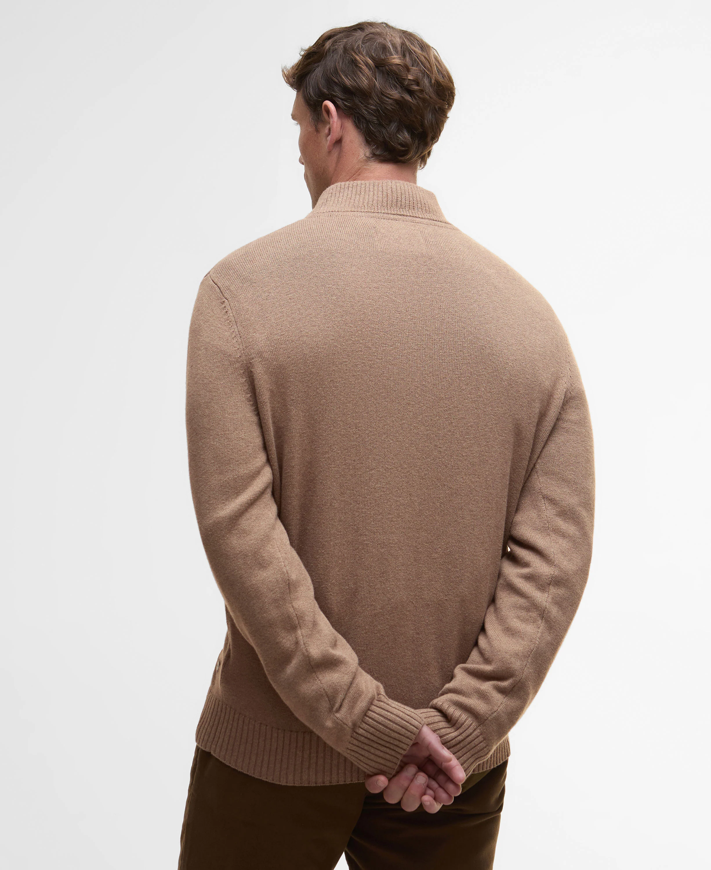 Kelson Half Zip Knitted Jumper - Stone - Image 3
