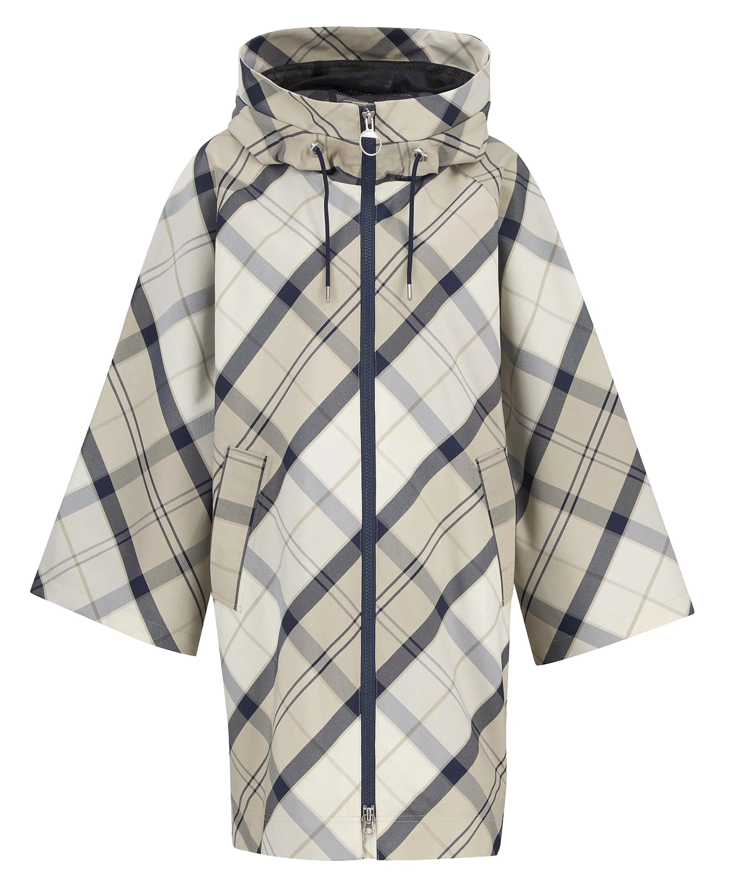 Kinsale Tartan Showerproof Cape - Dress Navy Tartan