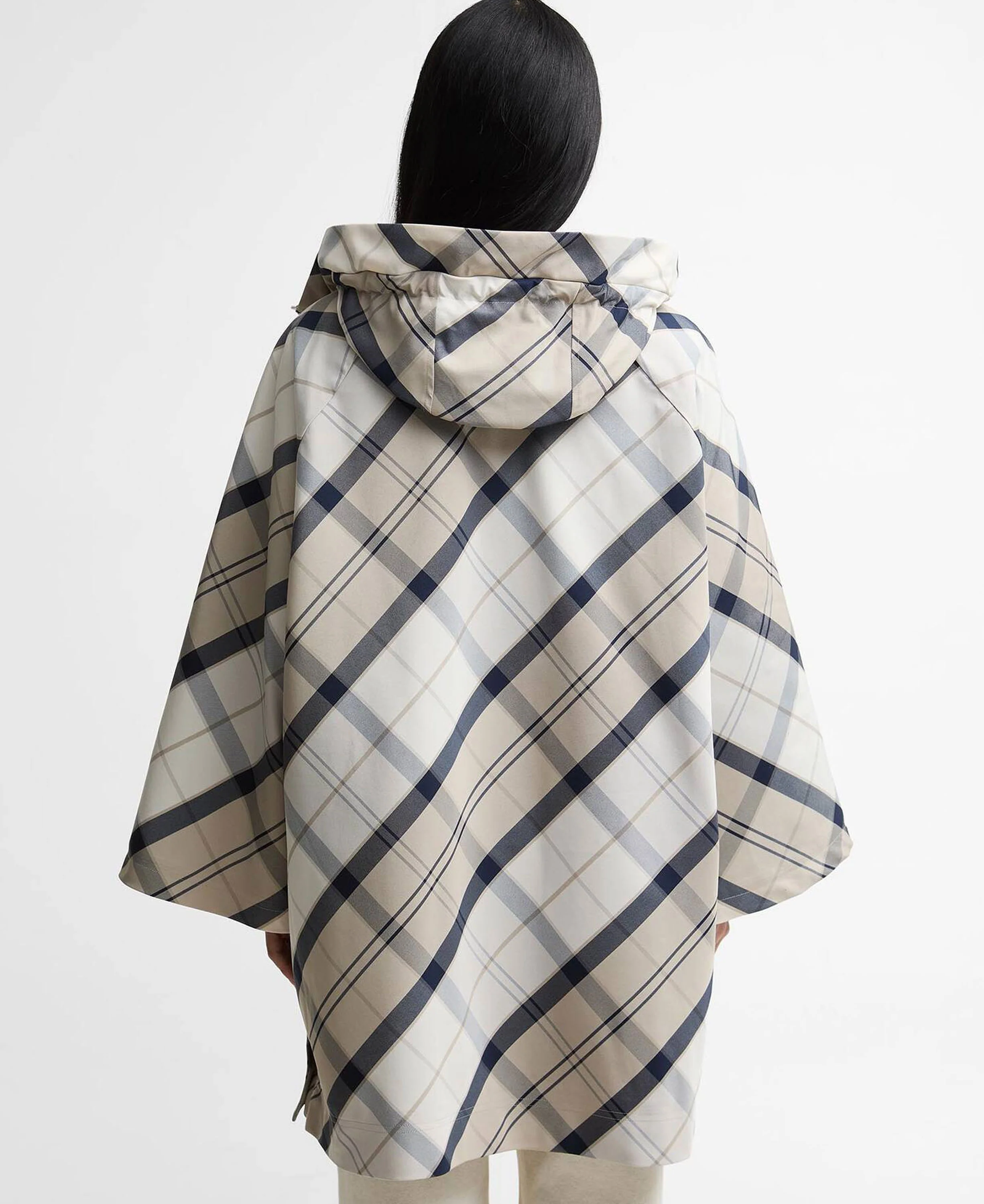 Kinsale Tartan Showerproof Cape - Dress Navy Tartan - Image 4