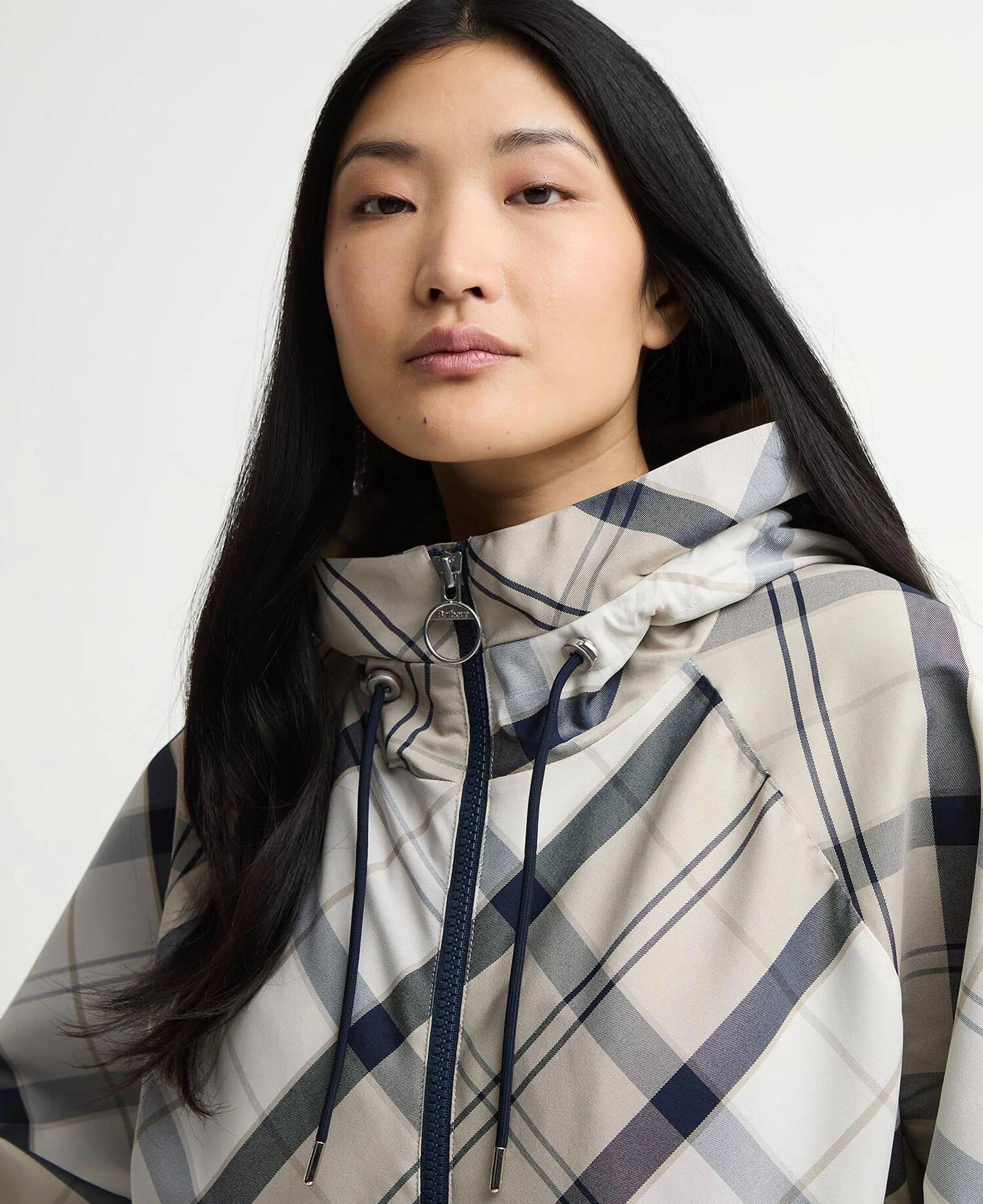 Kinsale Tartan Showerproof Cape - Dress Navy Tartan - Image 5