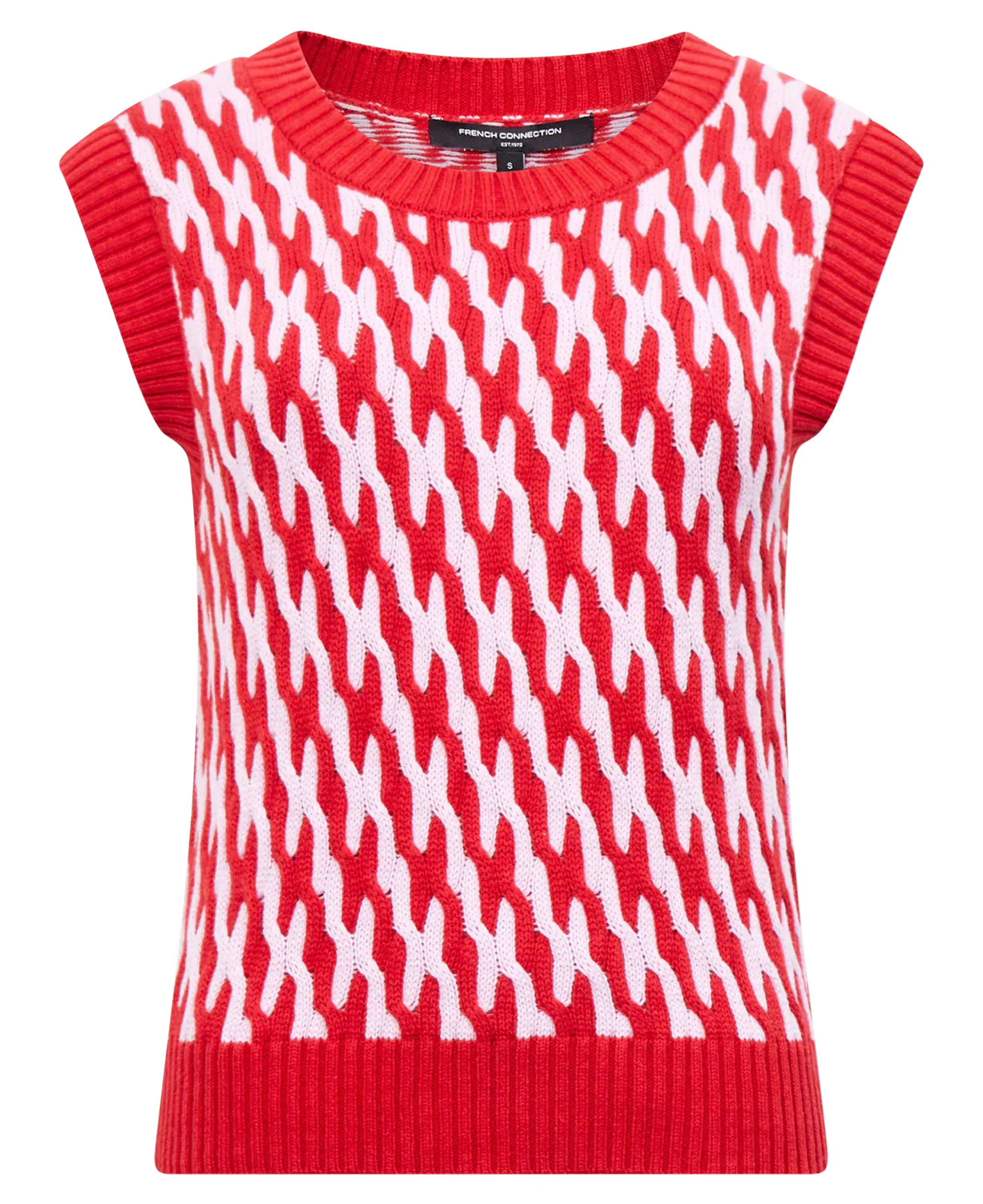 Klara Flec Abstract Striped Vest - Violet Pink/Lipstick
