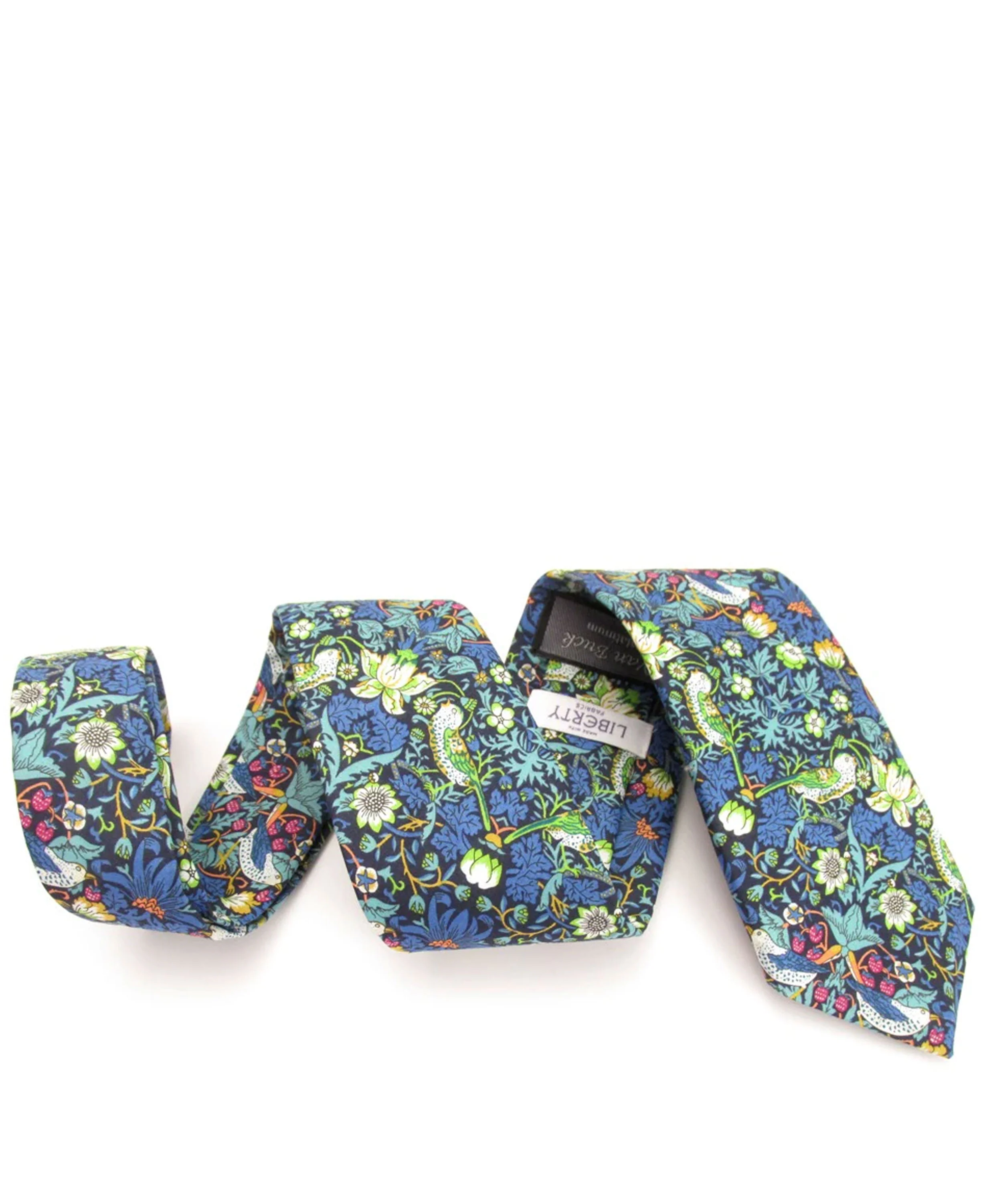 Liberty Cotton Tie - Strawberry Thief Teal - Image 3