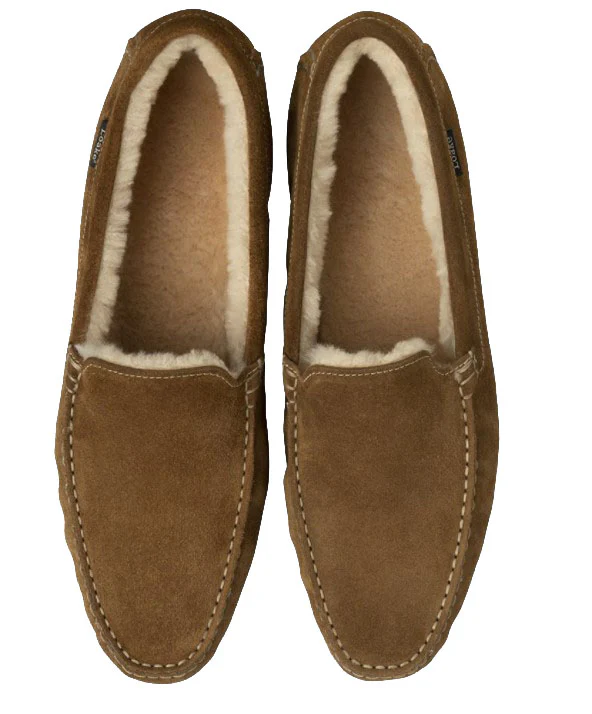 Guards Fur Lined Apron Slipper - Tan Suede - Image 3
