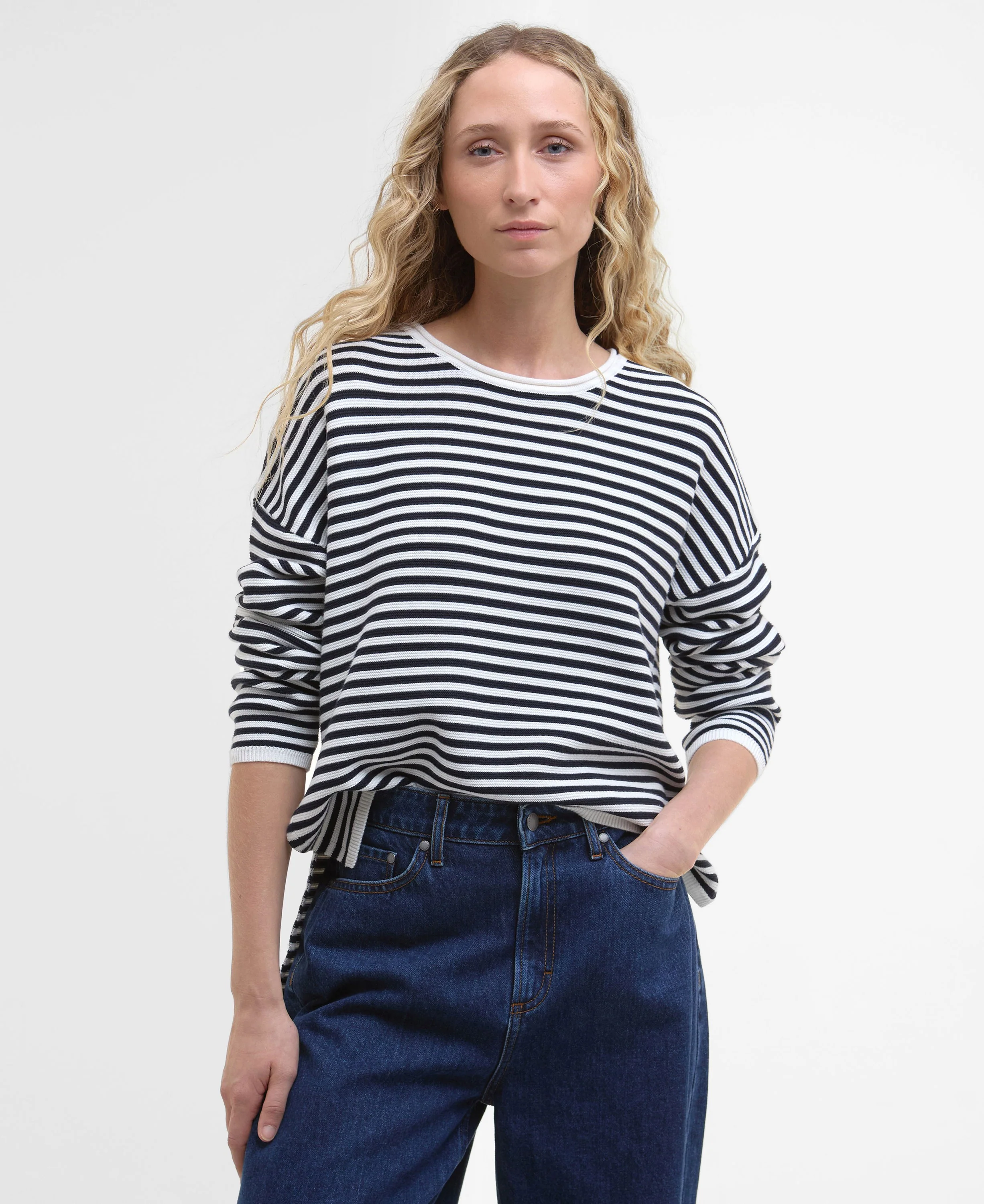 Marine Stripe Knitted Jumper - Navy Stripe - Image 5