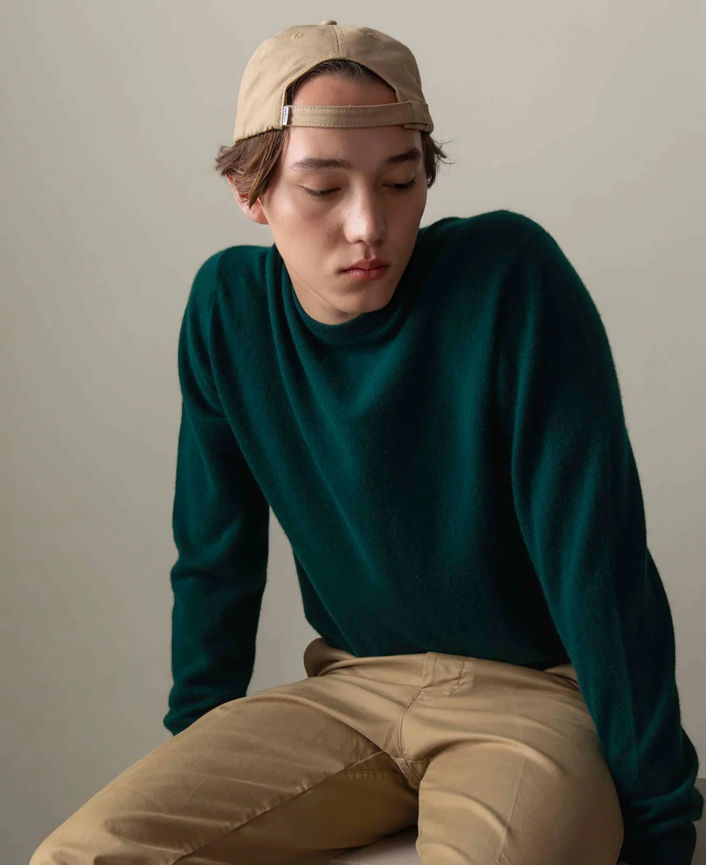Cashmere Crew Neck Jumper - Richmond Green - Image 3