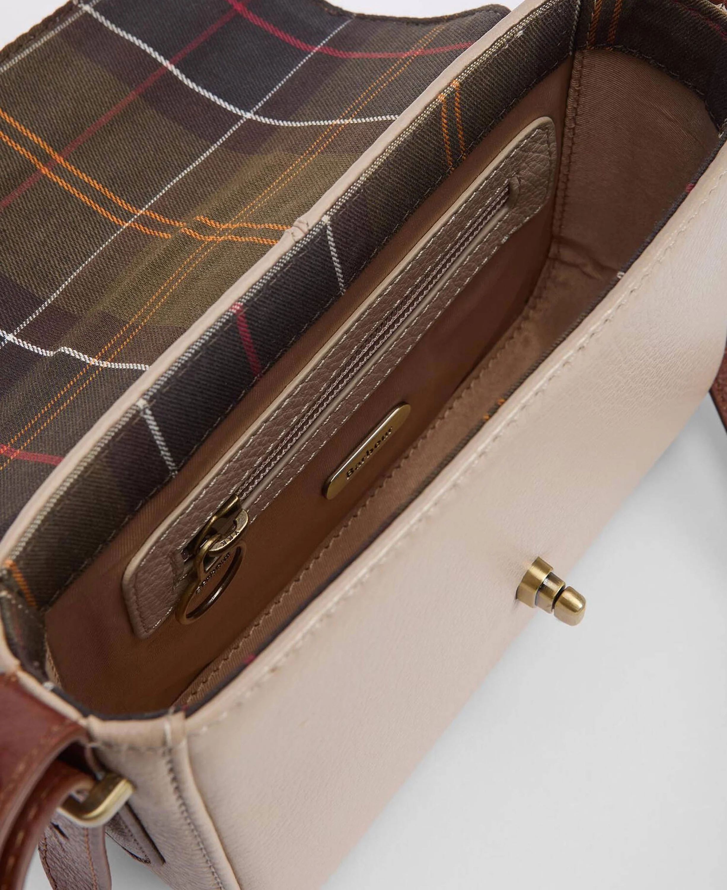 Mini Rosa Leather Crossbody Bag - Pebbled Pink/Brown - Image 5