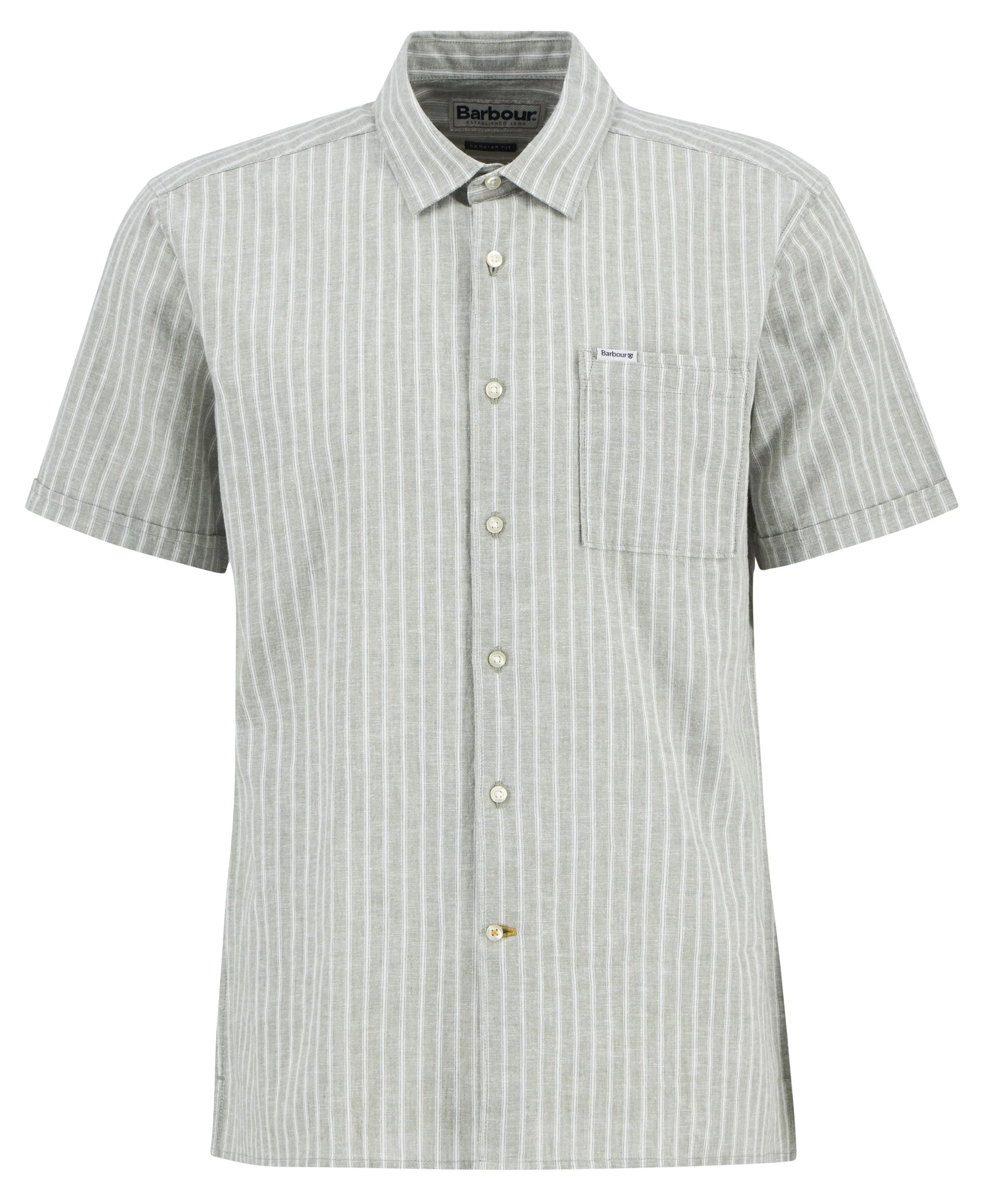 Nelson Striped Summer Fit Shirt - Bleached Olive