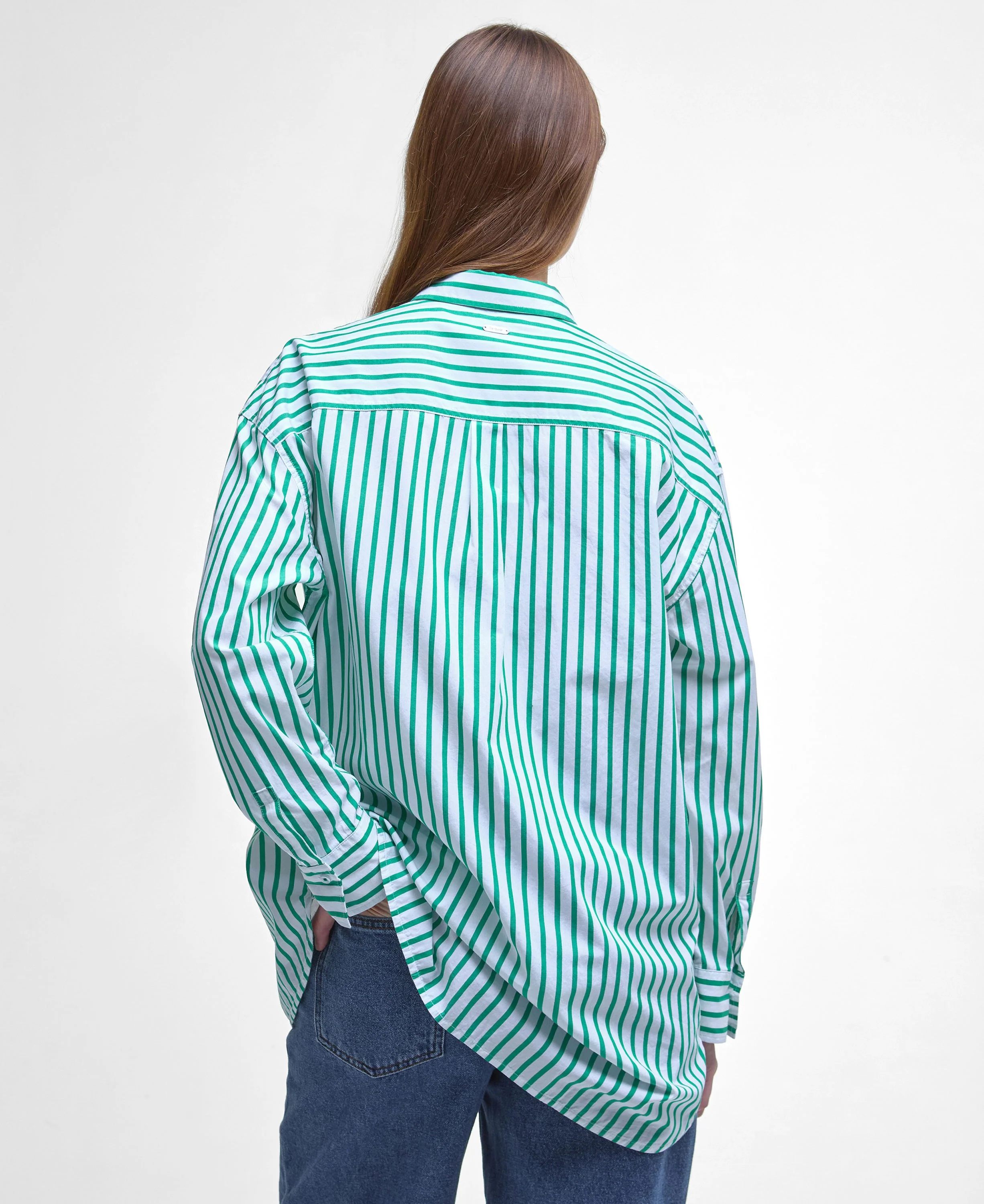 Nicola Shirt - White/Kelly Green - Image 4