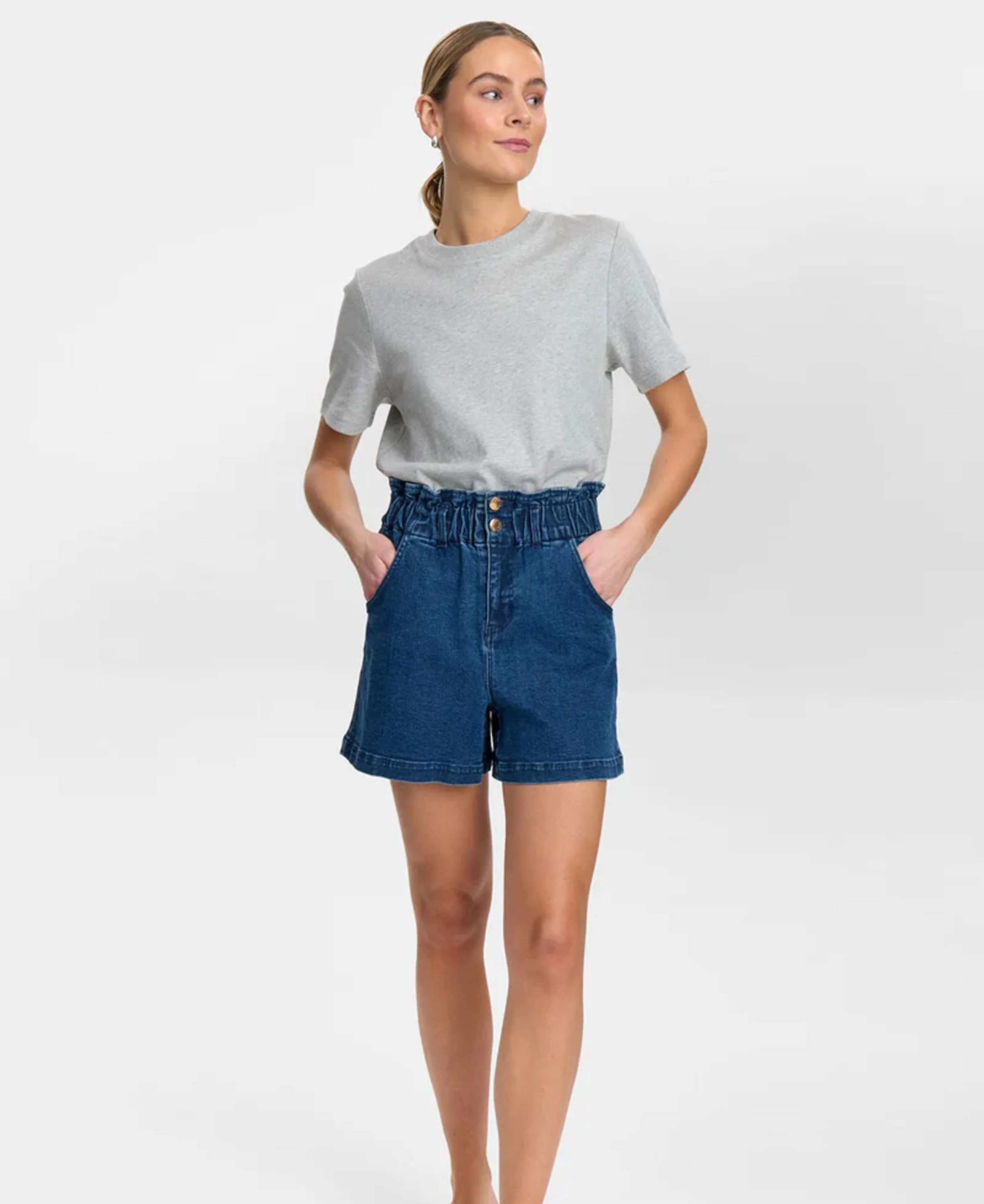 Nululu Denim Shorts - Medium Blue Denim - Image 4