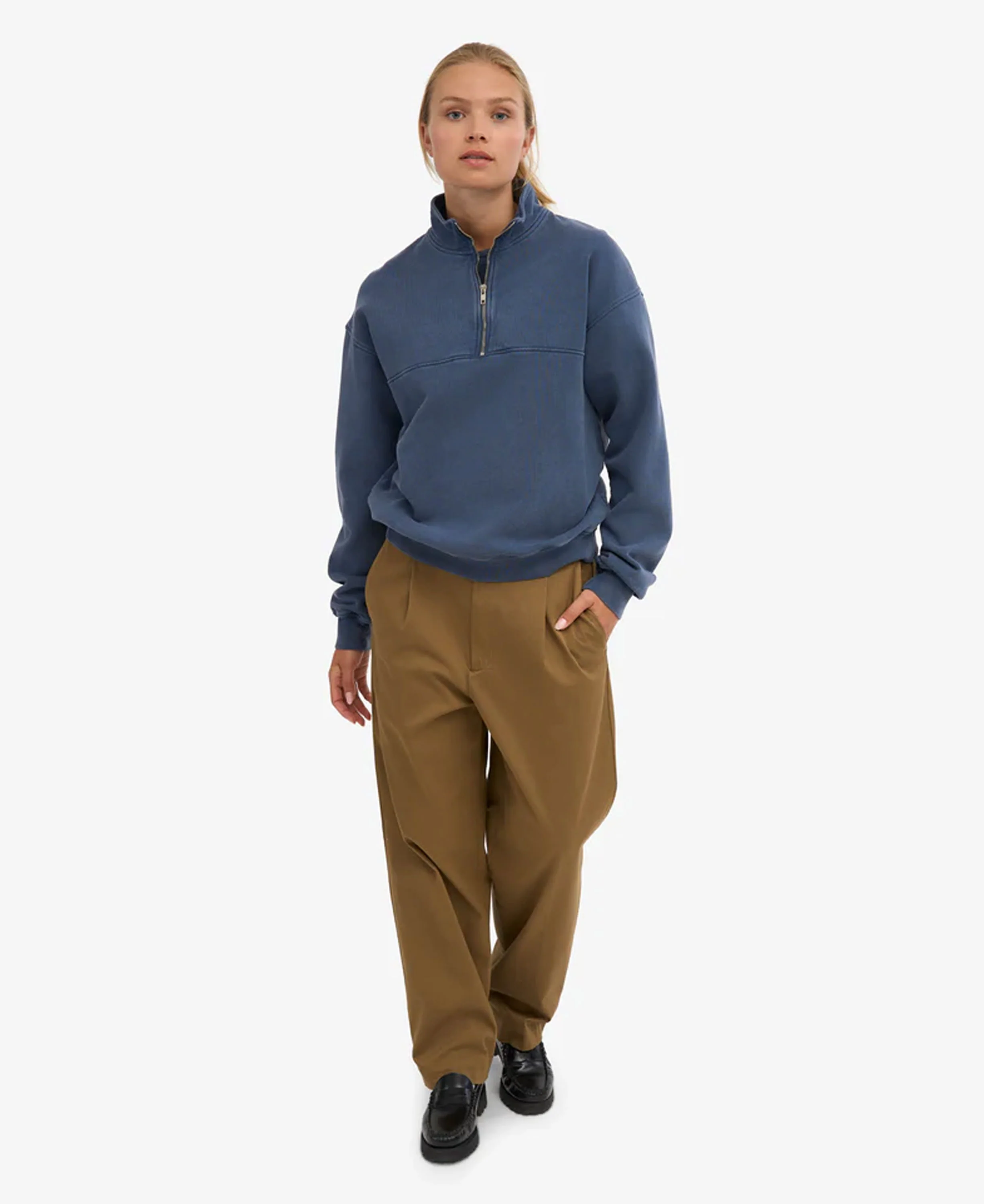 Organic Quarter Zip - Neptune Blue - Image 5