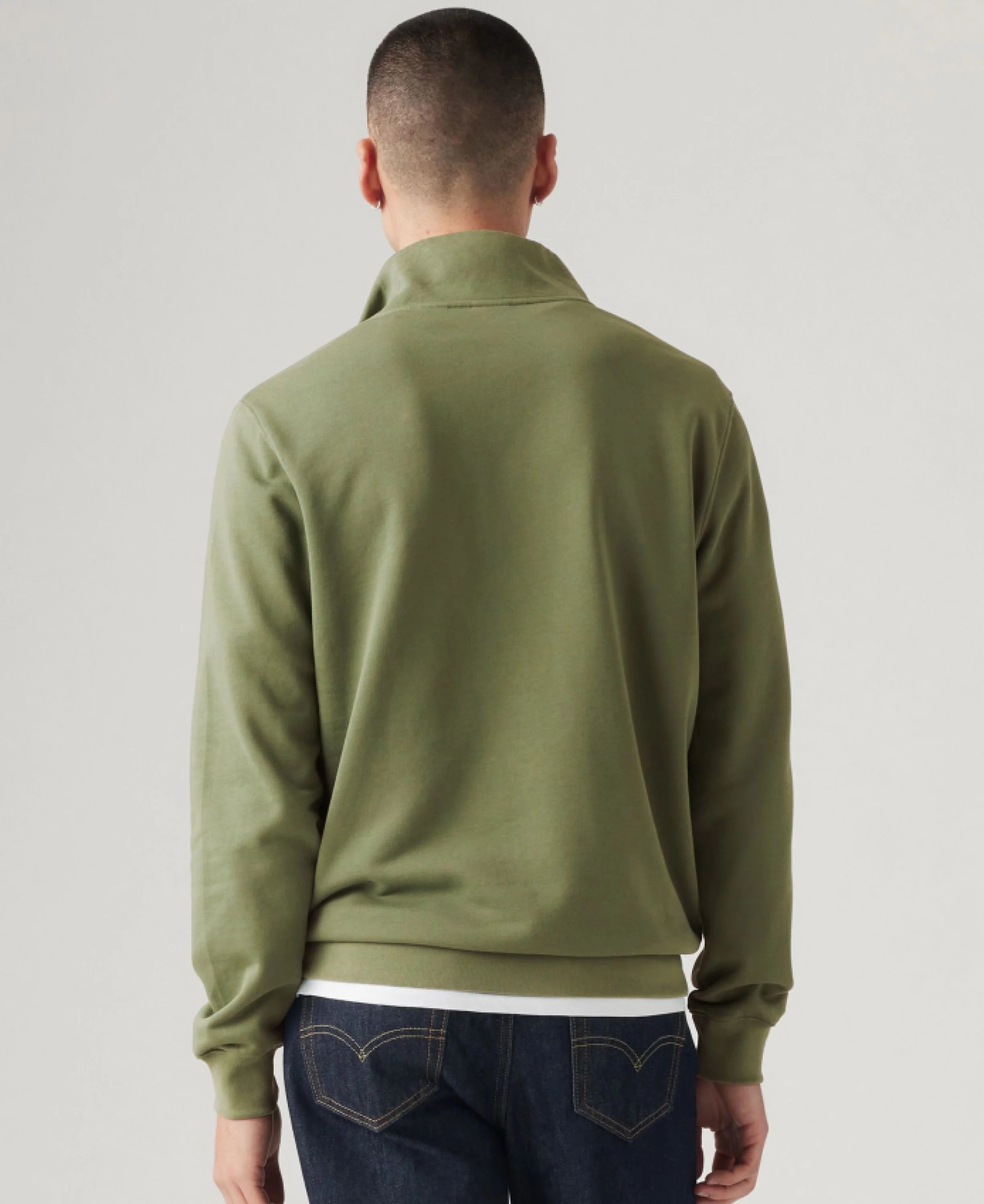 Original Housemark 1/4 Zip Pullover - Moss Olive - Image 4