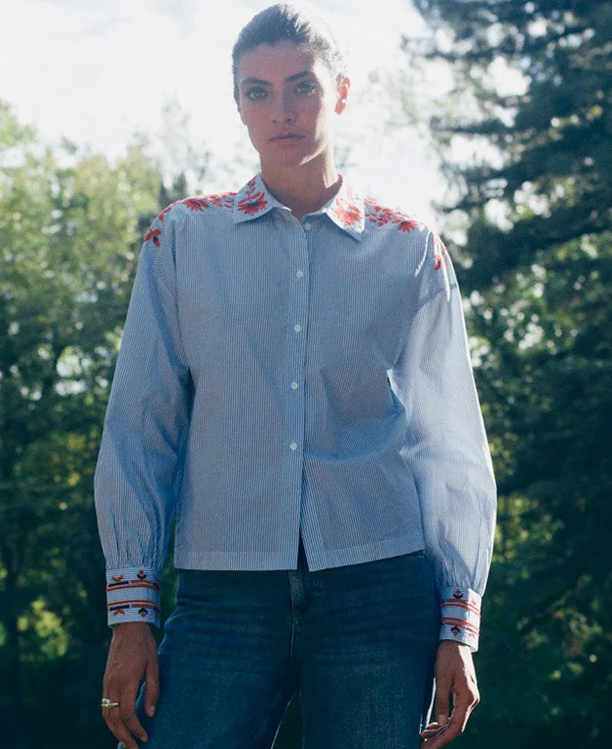Osmo Stripey Shirt - Brunnera Blue - Image 5