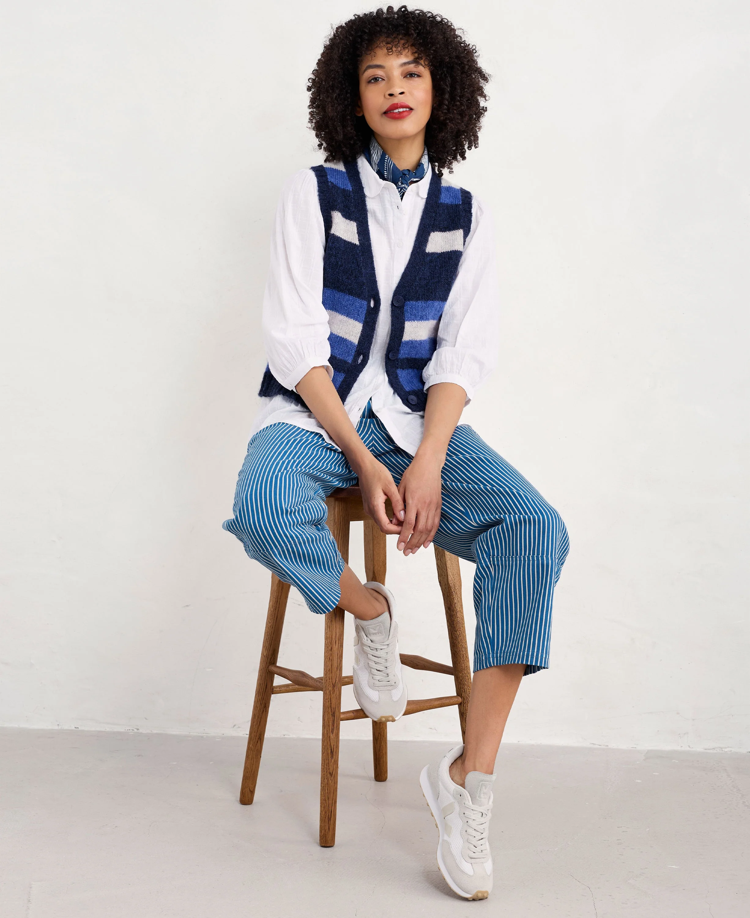Painter Striped Button-Down Vest - Carvannel Ink Mix - Image 4