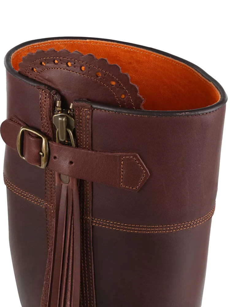 Long Tassel Boot Generous Fit - Conker - Image 4