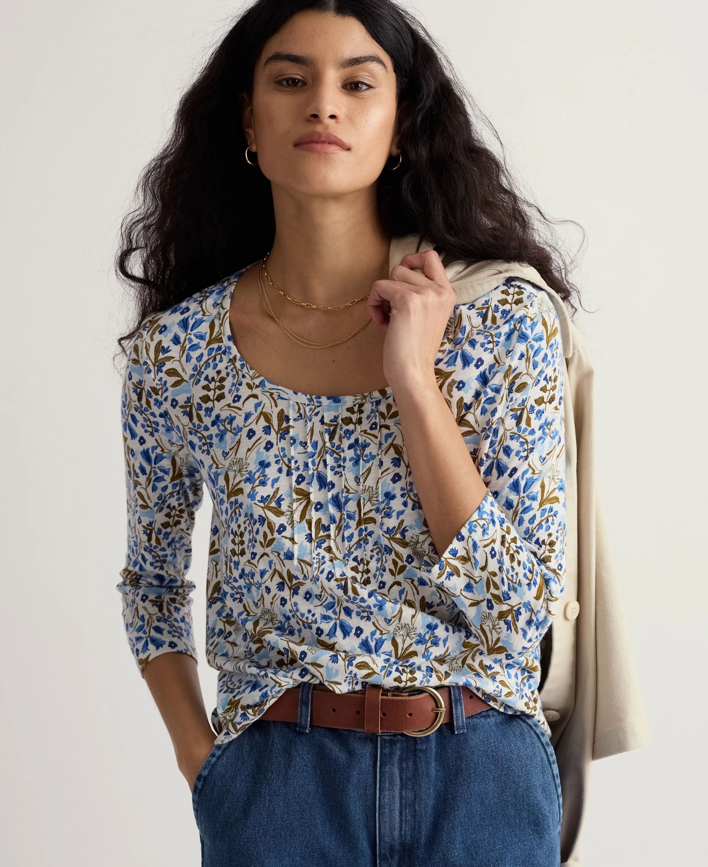 Penhollow Top - Woodland Floral Chalk - Image 3