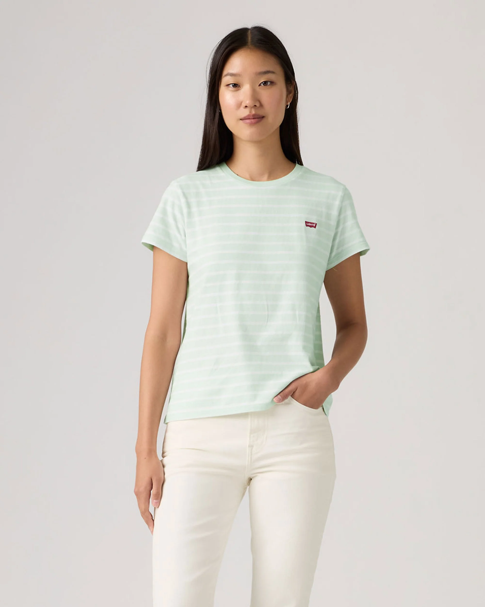 Perfect Tee - Emily Stripe Pale Blue - Image 2