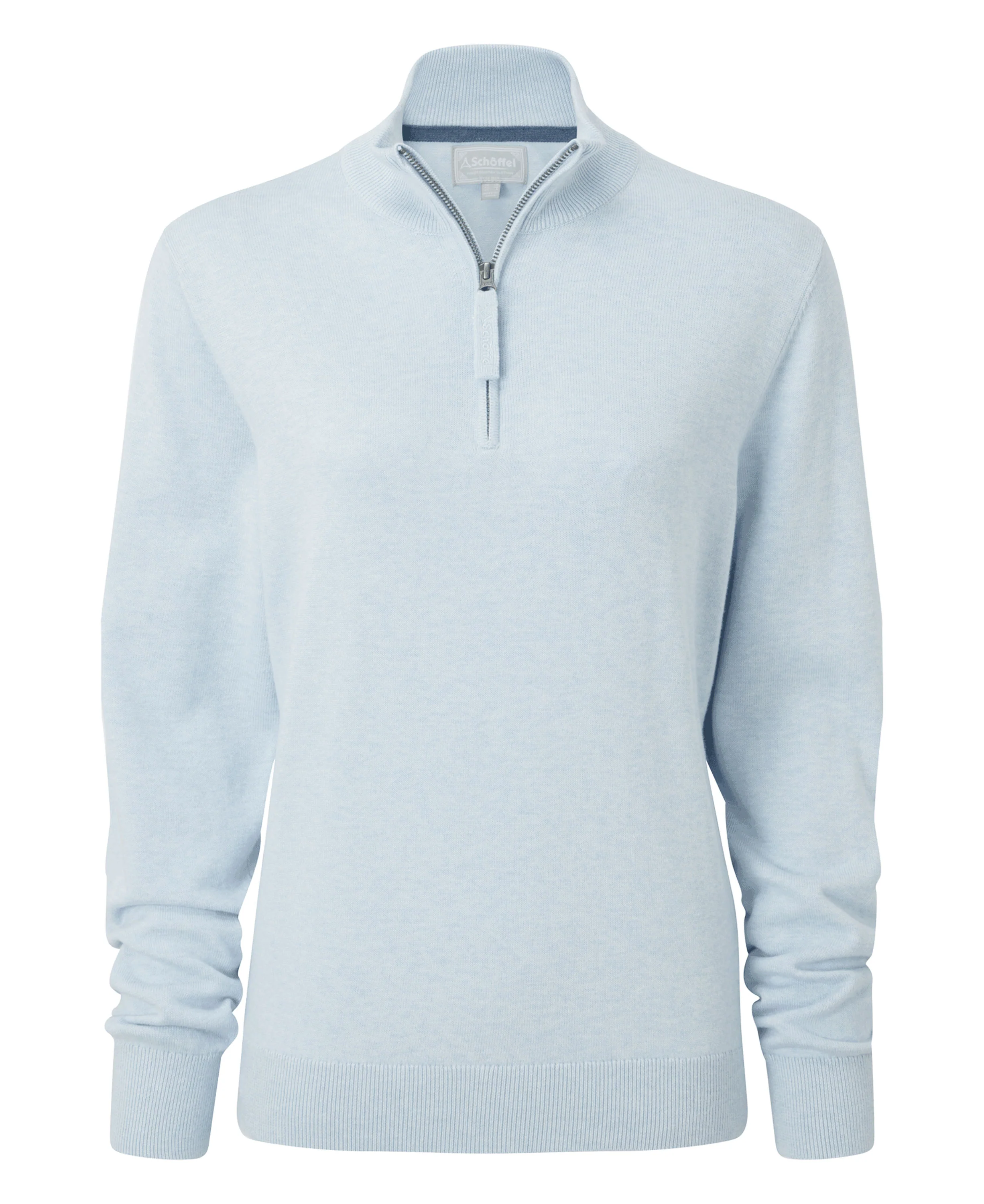 Polperro Pima Cotton 1/4 Zip - Blue Water