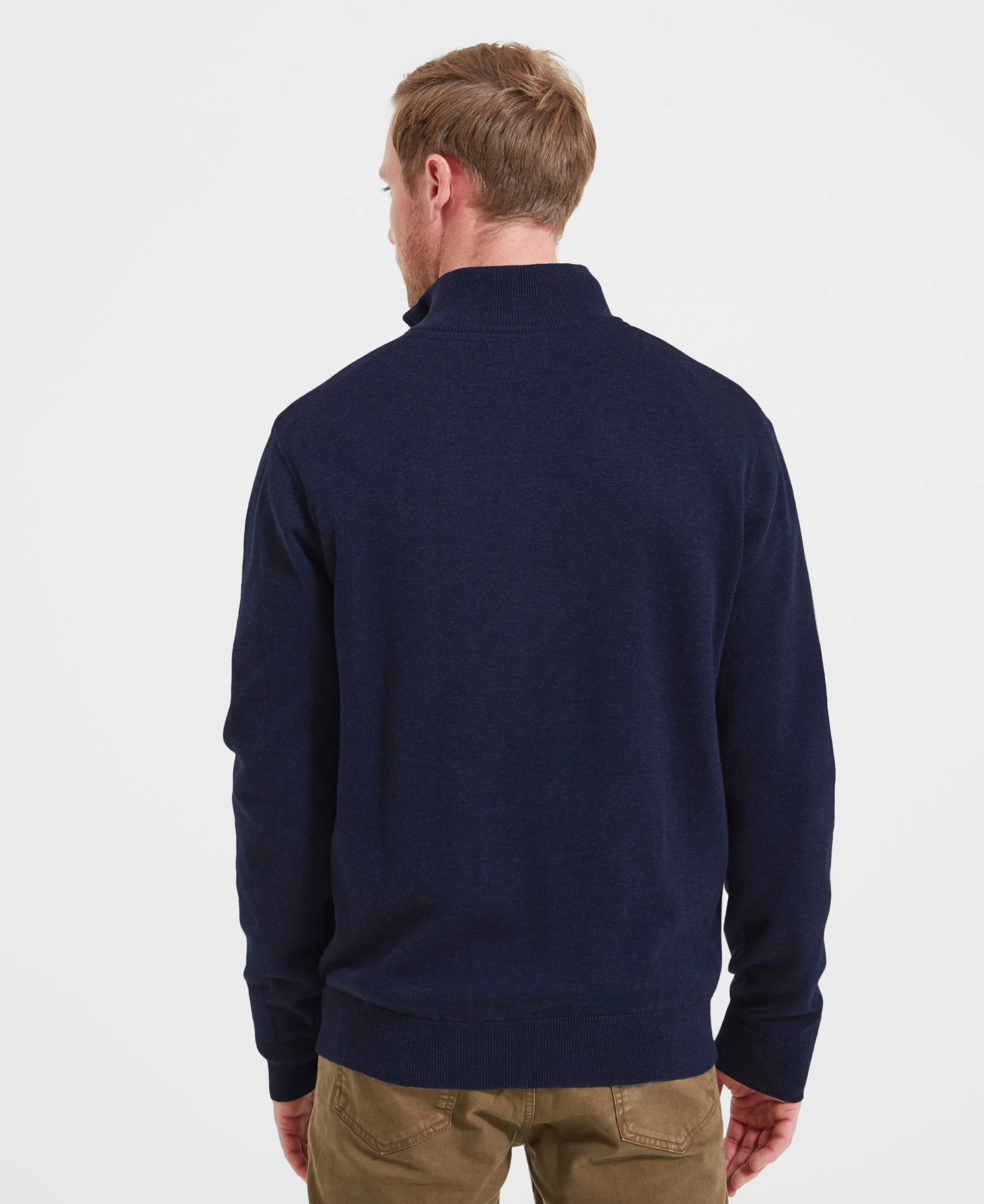Porthmeor Pima Cotton 1/4 Zip Jumper - Navy - Image 4