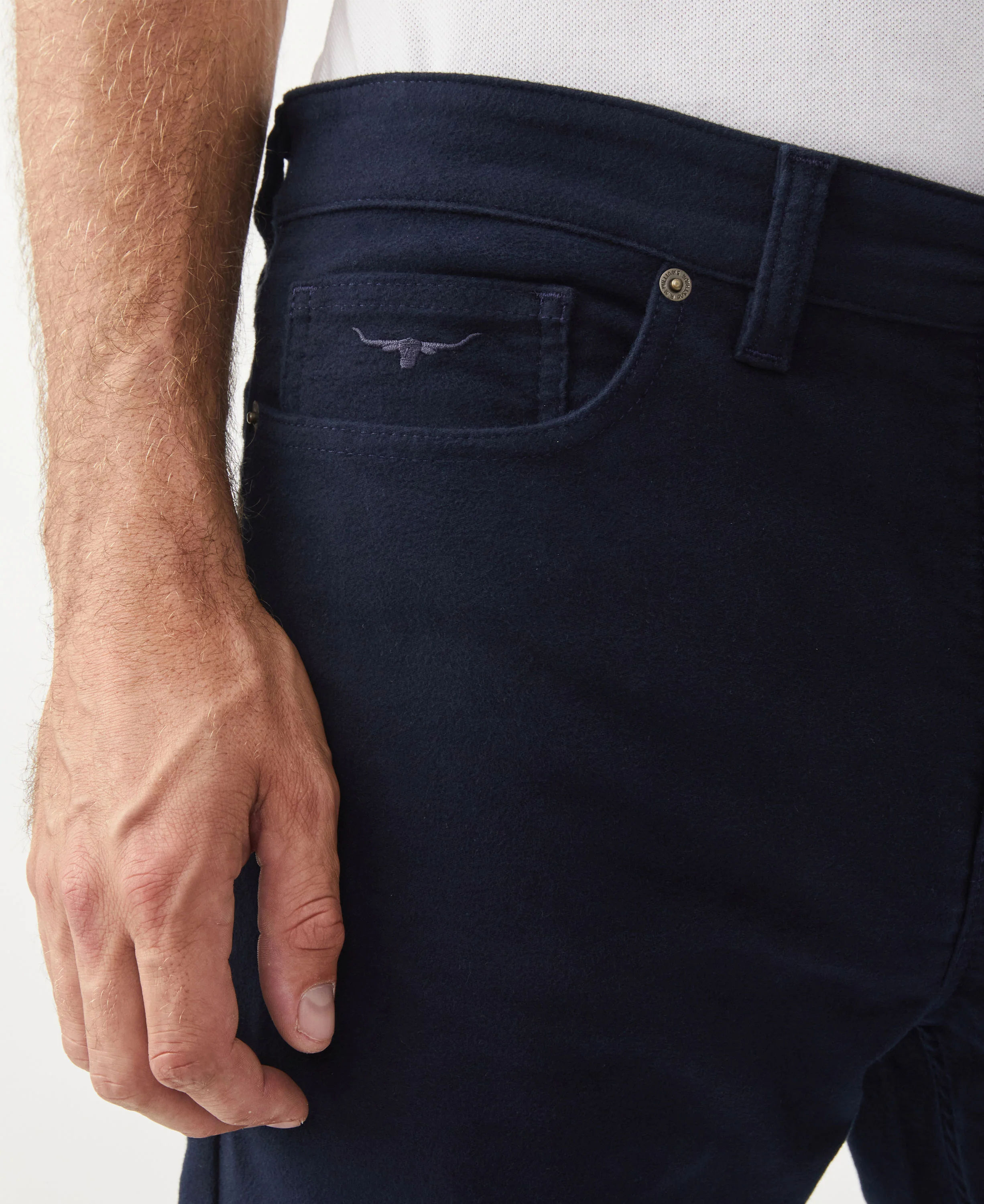 Ramco Stretch Moleskin Jeans - Navy - Image 5